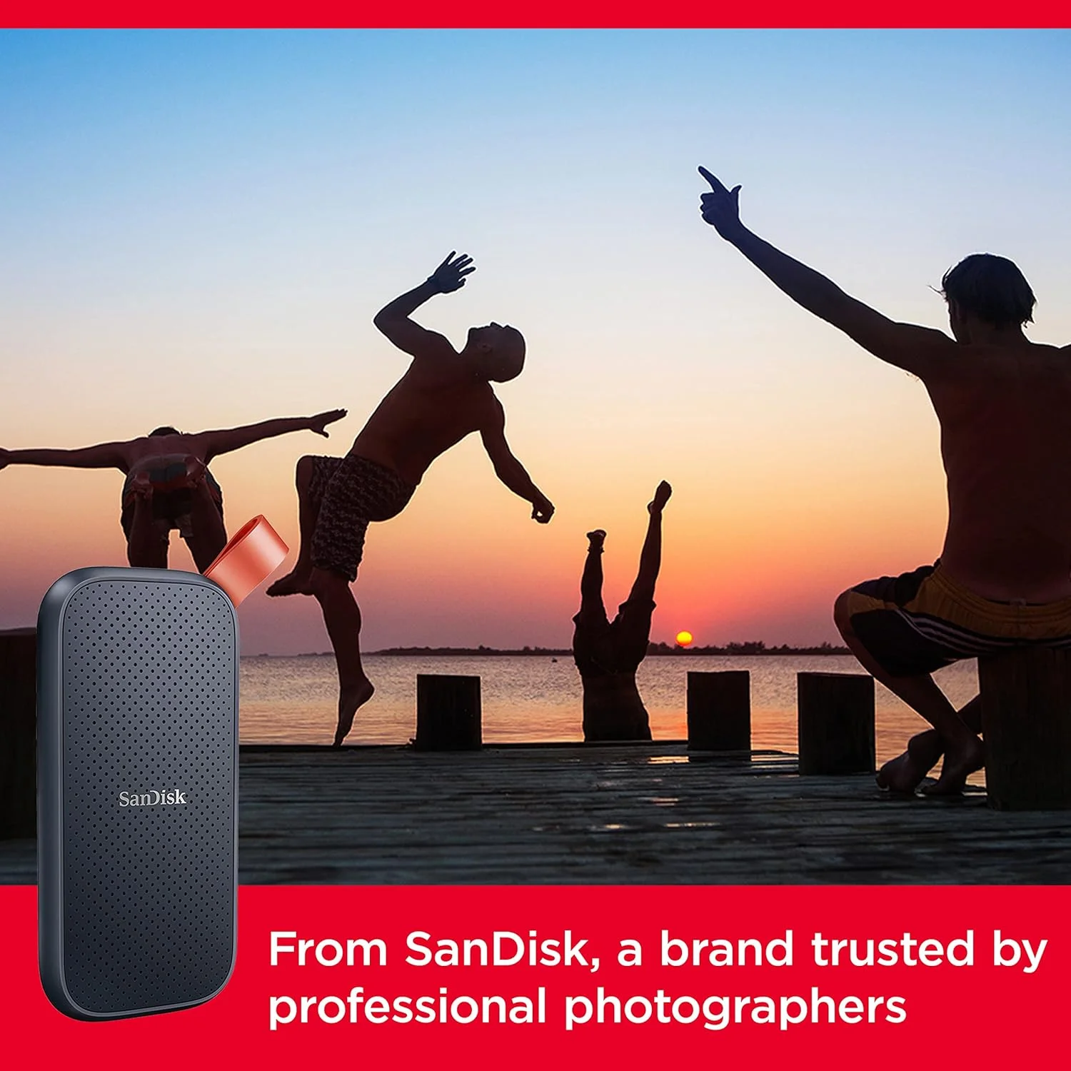 اس اس دی پرتابل 1 ترابایتی SanDisk - تا 800 مگابایت بر ثانیه، USB-C، USB 3.2 Gen 2 - SDSSDE30-1T00-G26
