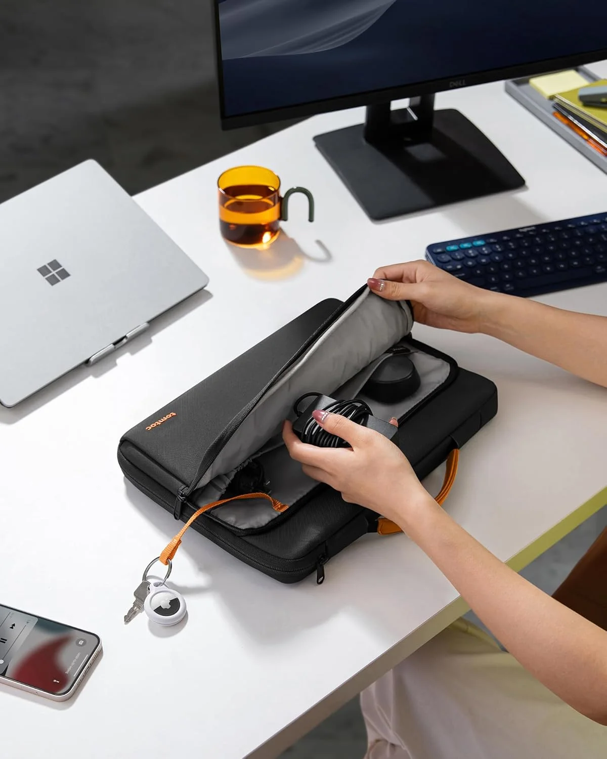 کیف لپ تاپ محافظ 360 درجه Tomtoc برای Razer Blade Pro 17 جدید، لپ تاپ HP ENVY 17 اینچی، لپ تاپ Dell Inspiron 17 3000، ASUS ROG ZEPHYRUS S 17.3 اینچی، کیف نوت بوک با جیب لوازم جانبی