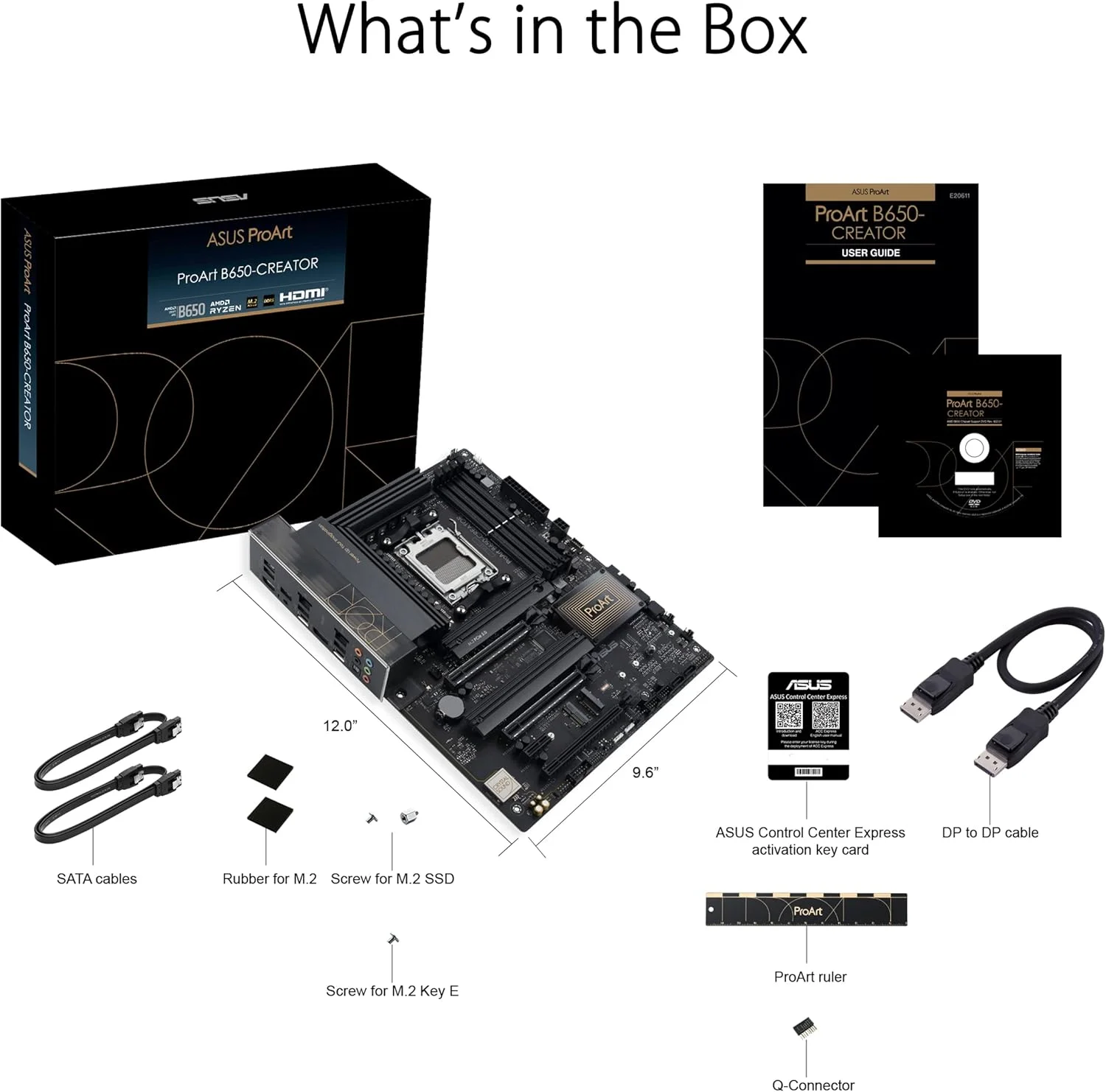 مادربرد ASUS ProArt B650-Creator AM5 (LGA 1718) Ryzen 7000 ATX برای تولیدکنندگان محتوا (PCIe 5.0، DDR5، اسلات M.2 با پشتیبانی از PCIe 5.0، LAN 2.5G & 1G، پنل جلویی USB 3.2 Gen2 Type-C با DisplayPort™ از طریق USB-C)
