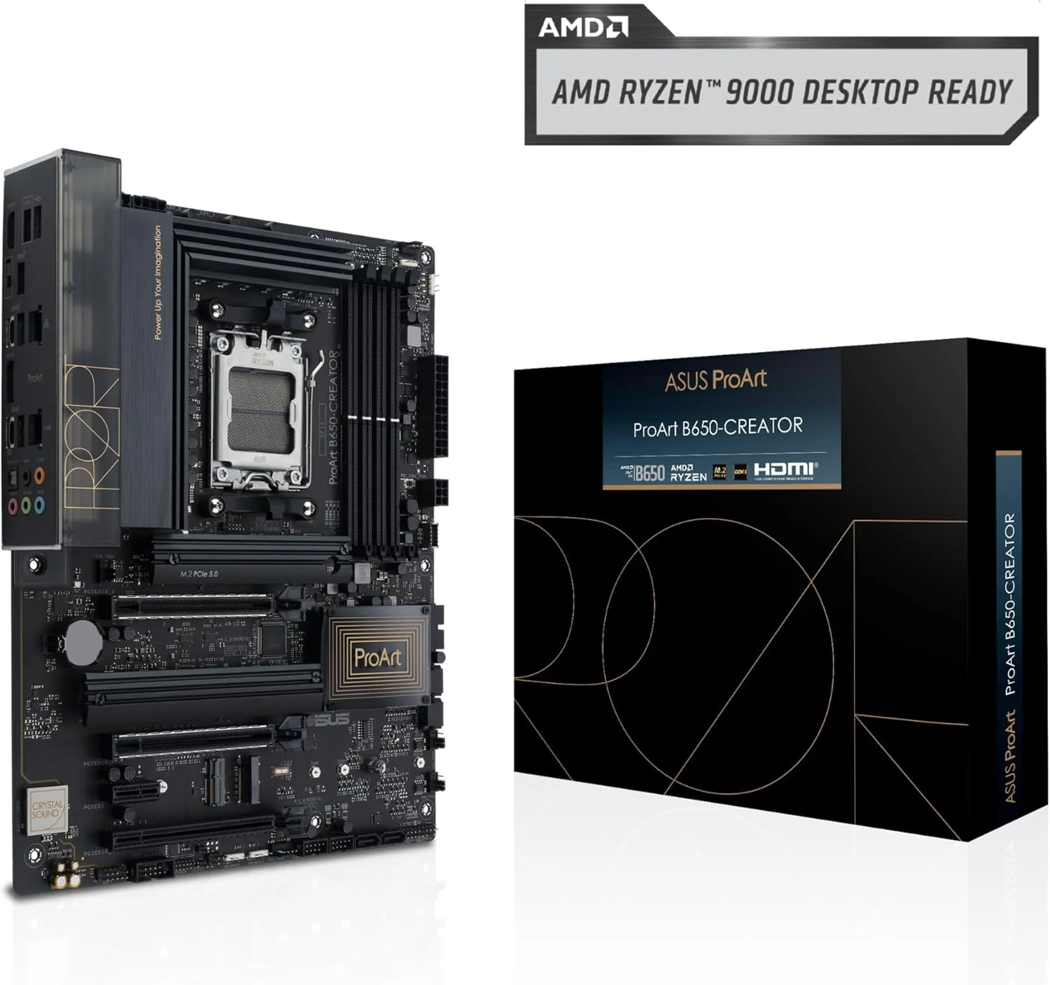 مادربرد ASUS ProArt B650-Creator AM5 (LGA 1718) Ryzen 7000 ATX برای تولیدکنندگان محتوا (PCIe 5.0، DDR5، اسلات M.2 با پشتیبانی از PCIe 5.0، LAN 2.5G & 1G، پنل جلویی USB 3.2 Gen2 Type-C با DisplayPort™ از طریق USB-C)