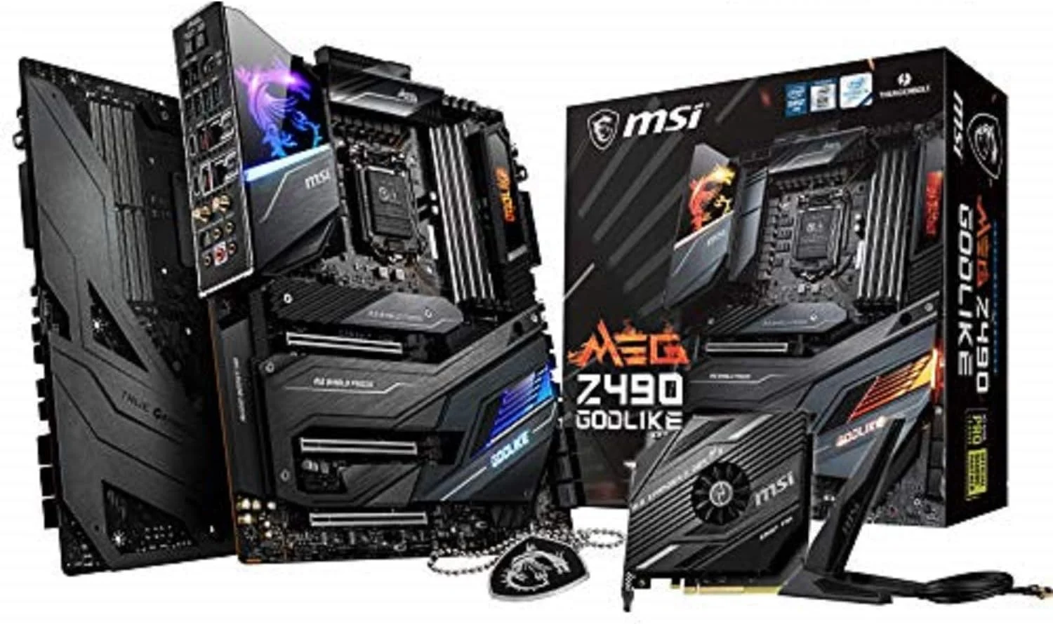 مادربرد گیمینگ ام اس آی Meg Z490 Godlike، E-ATX، نسل دهم پردازنده Intel Core، سوکت LGA 1200، DDR4، Sli/Cf، سه اسلات M.2، Thunderbolt 3 Type-C، Wi-Fi 6، Mystic Light RGB، 7C70-005R