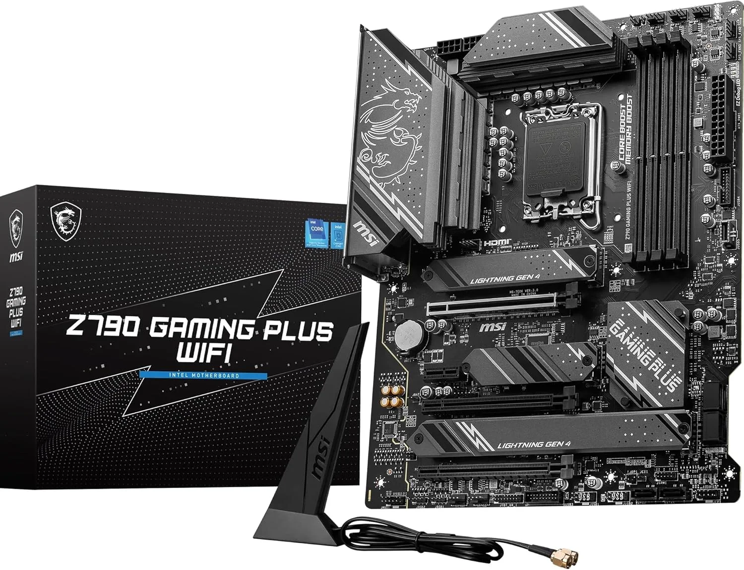 مادربرد MSI Z790 GAMING PLUS WIFI، ATX - پشتیبانی از پردازنده‌های نسل 14، 13 و 12 اینتل Core، LGA 1700 - تقویت حافظه DDR5 7200+ مگاهرتز/OC، 1 x PCIe 5.0 x16، 4 x M.2 Gen4، 2.5G LAN، Wi-Fi 6E