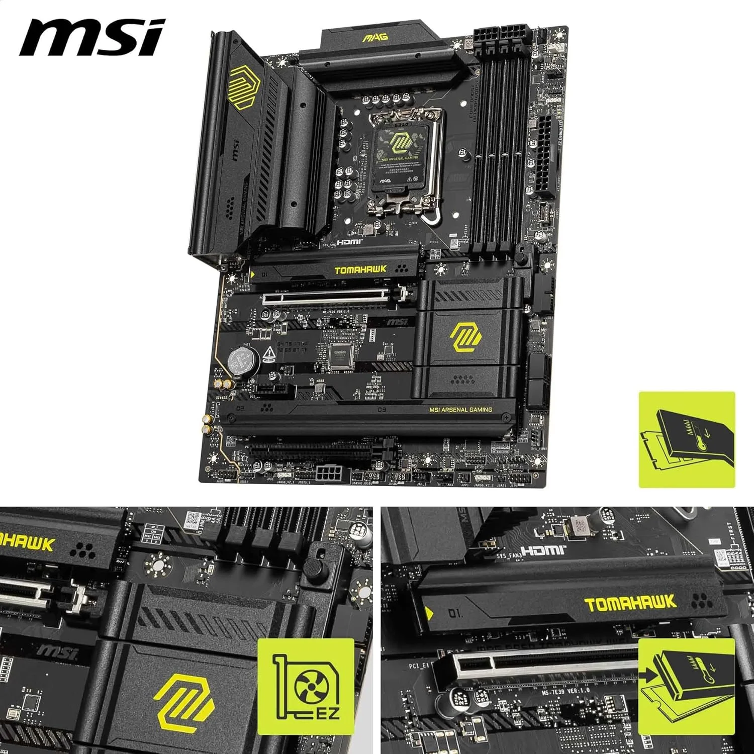 مادربرد MAG B860 Tomahawk WiFi، ATX - پشتیبانی از پردازنده های Intel Core Ultra (سری 2)، LGA 1851 - تقویت حافظه DDR5 9200+ MT/s OC، 1 x PCIe 5.0 x16، 1 x M.2 Gen5، 5G LAN، Wi-Fi 7 مادربرد MAG B860 Tomahawk WiFi، ATX - پشتیبانی از پردازنده های Intel Core Ultra (سری 2)، LGA 1851 - تقویت حافظه DDR5 9200+ MT/s OC، 1 x PCIe 5.0 x16، 1 x M.2 Gen5، 5G LAN، Wi-Fi 7