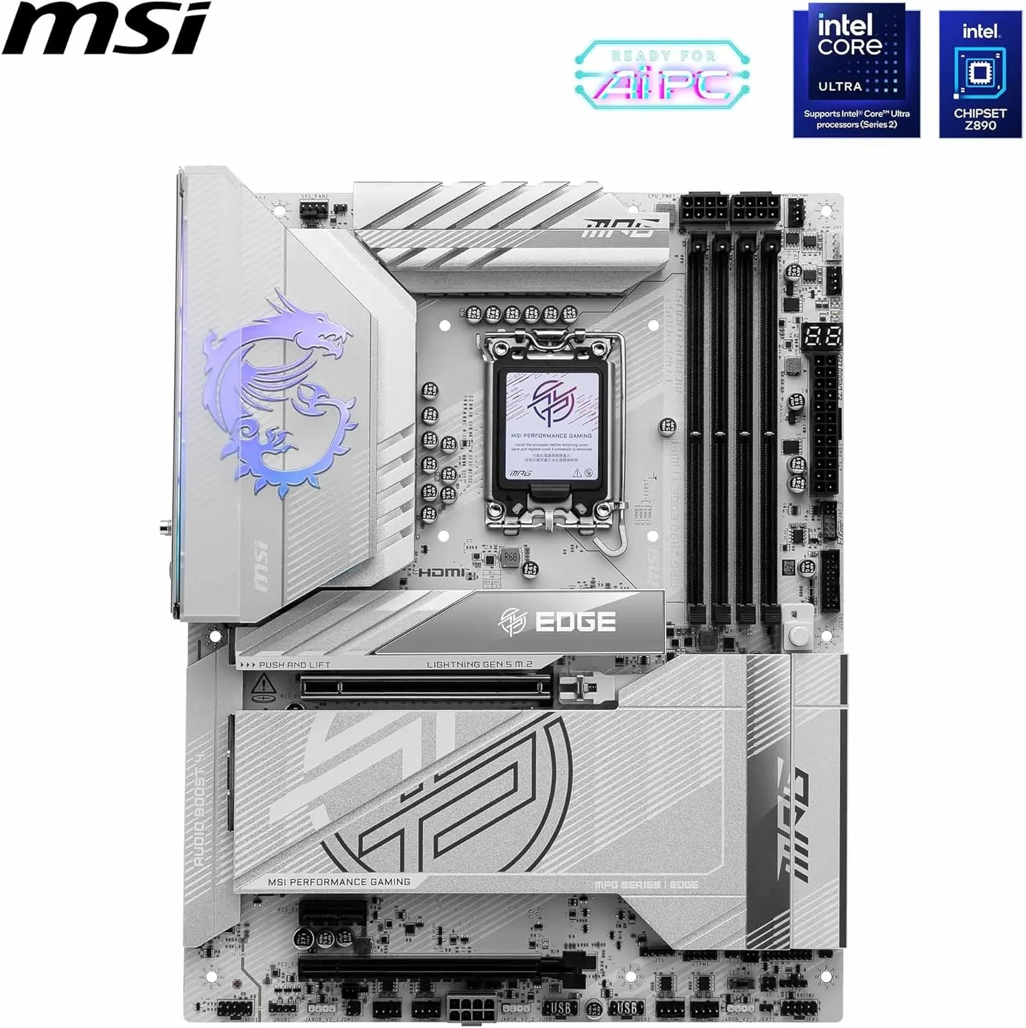 مادربرد MPG Z890 EDGE TI WIFI سوکت 1851 DDR5 9200MHZ(OC) USB 20Gbps 5xM.2 2xTB4 HDMI DISPLAY 5G LAN WIFI 7 ATX مادربرد MPG Z890 EDGE TI WIFI سوکت 1851 DDR5 9200MHZ(OC) USB 20Gbps 5xM.2 2xTB4 HDMI DISPLAY 5G LAN WIFI 7 ATX