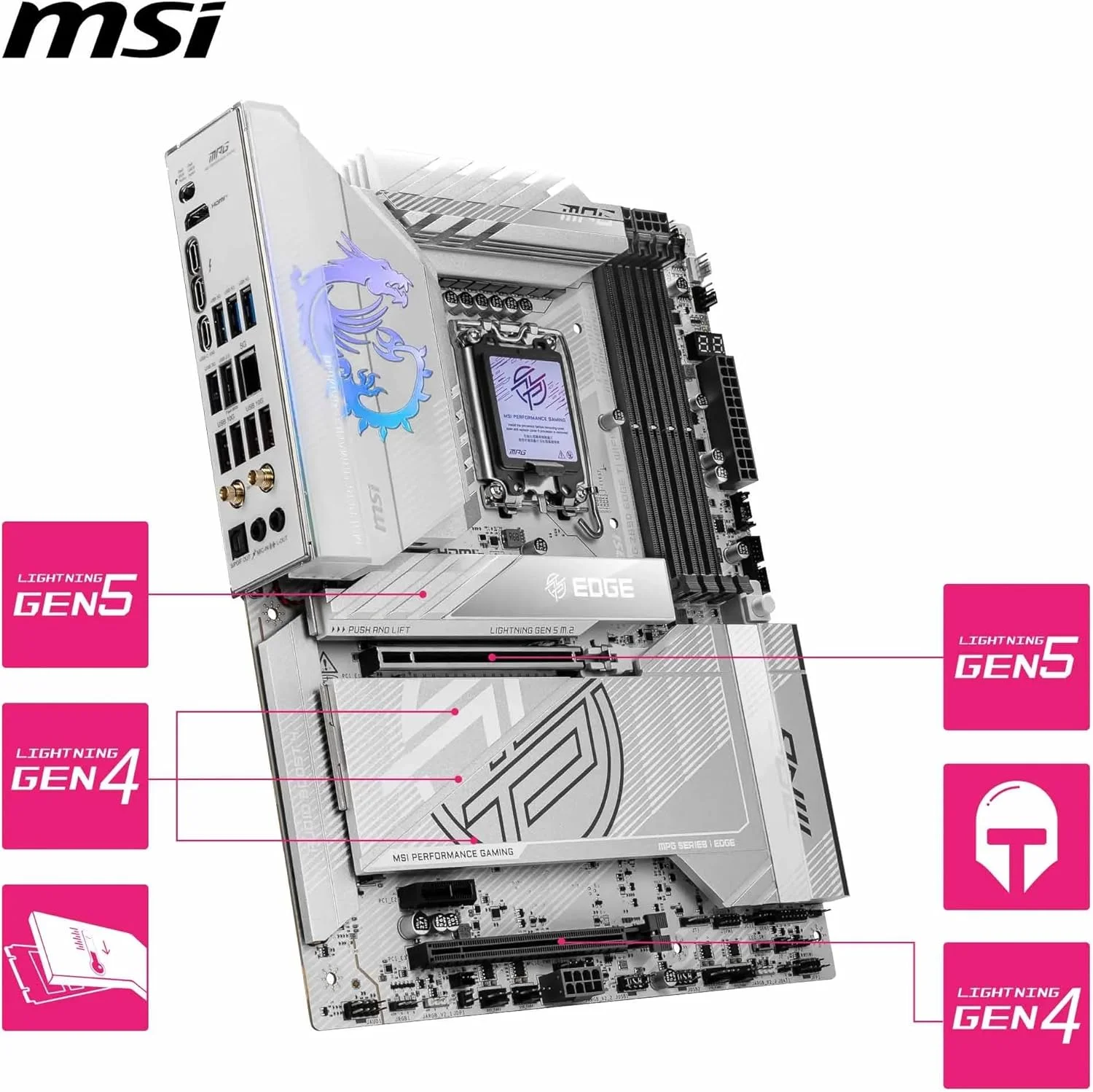 مادربرد MPG Z890 EDGE TI WIFI سوکت 1851 DDR5 9200MHZ(OC) USB 20Gbps 5xM.2 2xTB4 HDMI DISPLAY 5G LAN WIFI 7 ATX مادربرد MPG Z890 EDGE TI WIFI سوکت 1851 DDR5 9200MHZ(OC) USB 20Gbps 5xM.2 2xTB4 HDMI DISPLAY 5G LAN WIFI 7 ATX