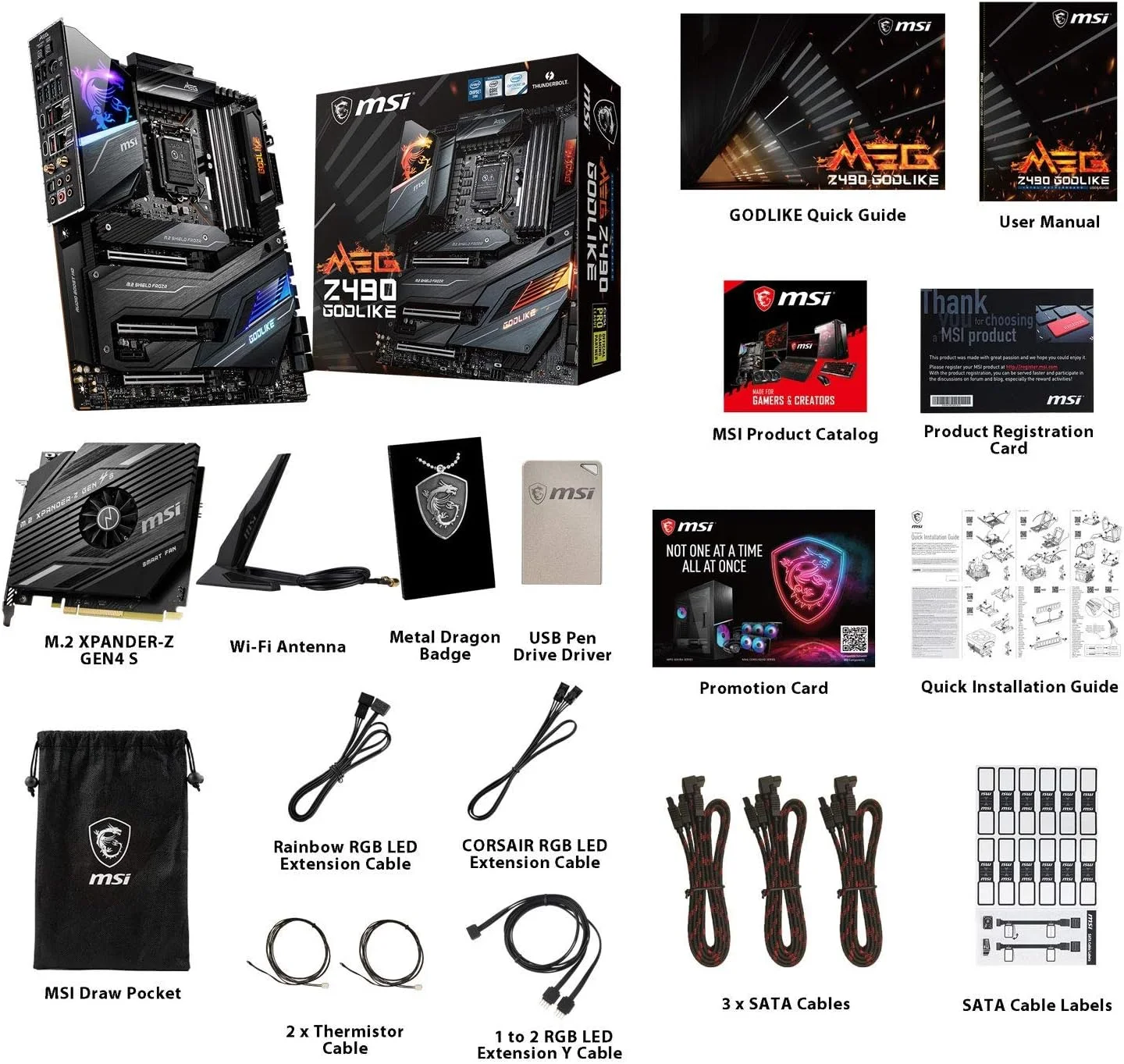 مادربرد گیمینگ ام اس آی Meg Z490 Godlike، E-ATX، نسل دهم پردازنده Intel Core، سوکت LGA 1200، DDR4، Sli/Cf، سه اسلات M.2، Thunderbolt 3 Type-C، Wi-Fi 6، Mystic Light RGB، 7C70-005R مادربرد گیمینگ ام اس آی Meg Z490 Godlike، E-ATX، نسل دهم پردازنده Intel Core، سوکت LGA 1200، DDR4، Sli/Cf، سه اسلات M.2، Thunderbolt 3 Type-C، Wi-Fi 6، Mystic Light RGB، 7C70-005R