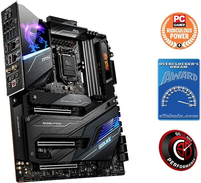 مادربرد گیمینگ ام اس آی Meg Z490 Godlike، E-ATX، نسل دهم پردازنده Intel Core، سوکت LGA 1200، DDR4، Sli/Cf، سه اسلات M.2، Thunderbolt 3 Type-C، Wi-Fi 6، Mystic Light RGB، 7C70-005R مادربرد گیمینگ ام اس آی Meg Z490 Godlike، E-ATX، نسل دهم پردازنده Intel Core، سوکت LGA 1200، DDR4، Sli/Cf، سه اسلات M.2، Thunderbolt 3 Type-C، Wi-Fi 6، Mystic Light RGB، 7C70-005R