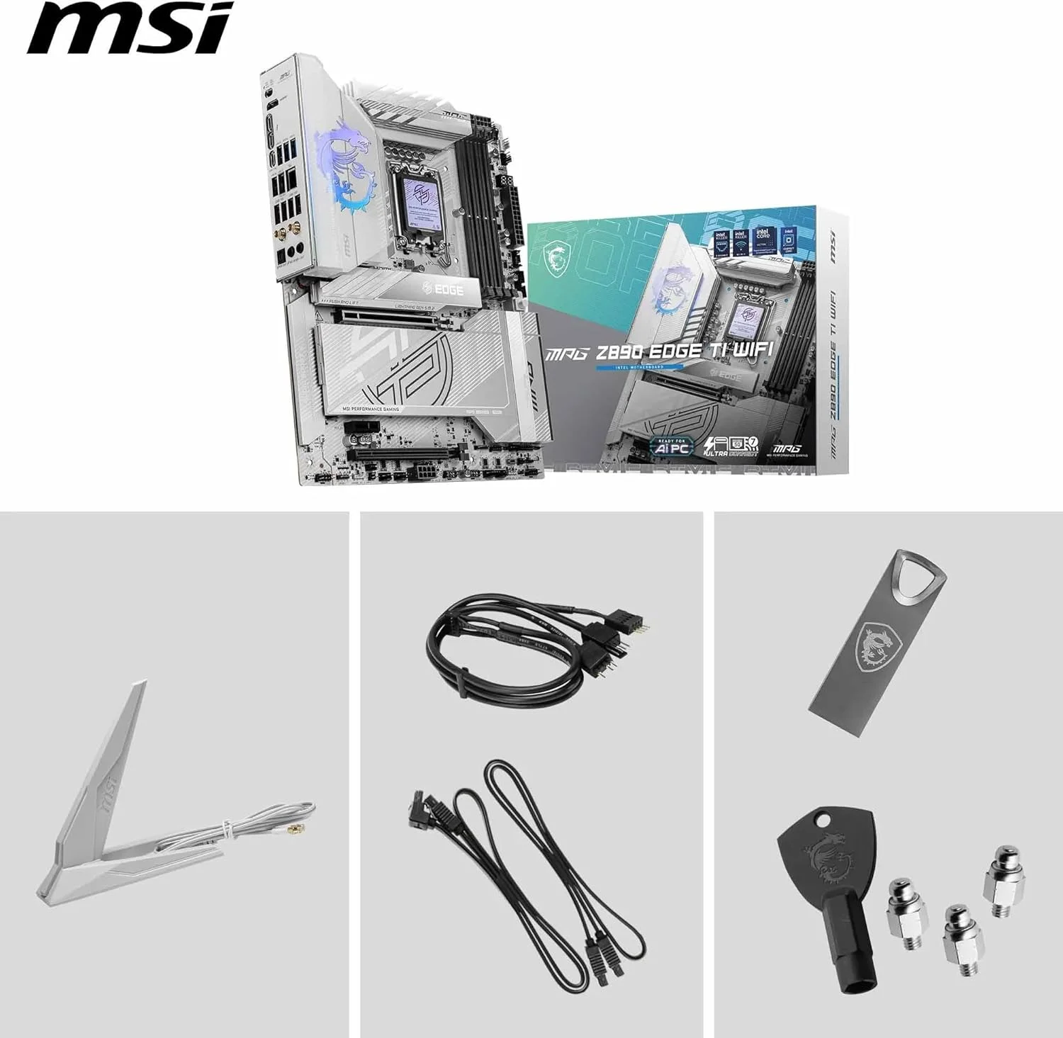 مادربرد MPG Z890 EDGE TI WIFI سوکت 1851 DDR5 9200MHZ(OC) USB 20Gbps 5xM.2 2xTB4 HDMI DISPLAY 5G LAN WIFI 7 ATX مادربرد MPG Z890 EDGE TI WIFI سوکت 1851 DDR5 9200MHZ(OC) USB 20Gbps 5xM.2 2xTB4 HDMI DISPLAY 5G LAN WIFI 7 ATX