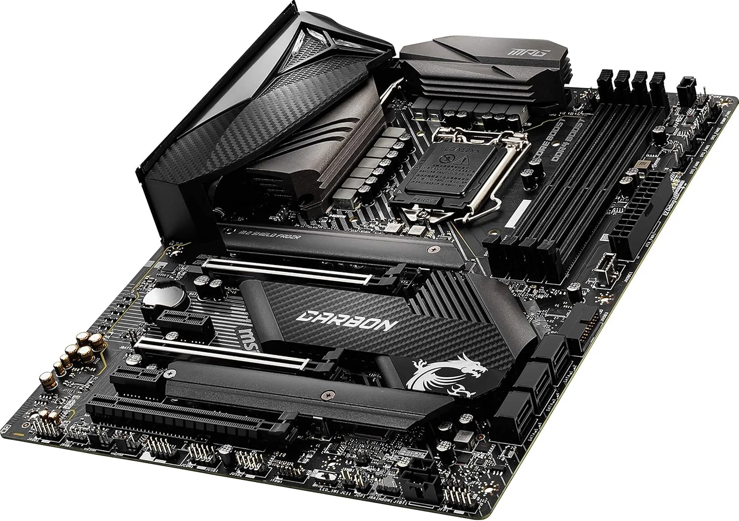 مادربرد گیمینگ MSI MPG Z490 Gaming Carbon WiFi، ATX، نسل دهم پردازنده Intel Core، سوکت LGA 1200، DDR4، SLI/CF، اسلات های M.2 دوگانه، USB 3.2 Gen 2، Wi-Fi 6، DP/HDMI، Mystic Light RGB، 7C73-001R مادربرد گیمینگ MSI MPG Z490 Gaming Carbon WiFi، ATX، نسل دهم پردازنده Intel Core، سوکت LGA 1200، DDR4، SLI/CF، اسلات های M.2 دوگانه، USB 3.2 Gen 2، Wi-Fi 6، DP/HDMI، Mystic Light RGB، 7C73-001R