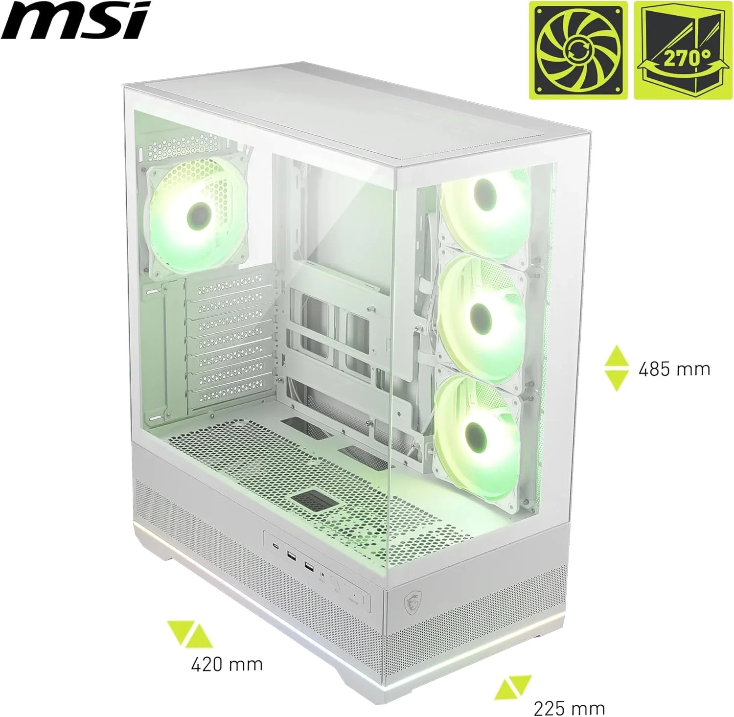 کیس کامپیوتر گیمینگ میدتاور MSI MAG PANO 110R PZ، پشتیبانی از کارت گرافیک تا طول 400 میلیمتر، فیلترهای گرد و غبار قابل جابجایی، USB 20Gbps (Type-C)، پشتیبانی از مادربرد ATX و Micro-ATX با اتصال پشتی - سفید کیس کامپیوتر گیمینگ میدتاور MSI MAG PANO 110R PZ، پشتیبانی از کارت گرافیک تا طول 400 میلیمتر، فیلترهای گرد و غبار قابل جابجایی، USB 20Gbps (Type-C)، پشتیبانی از مادربرد ATX و Micro-ATX با اتصال پشتی - سفید