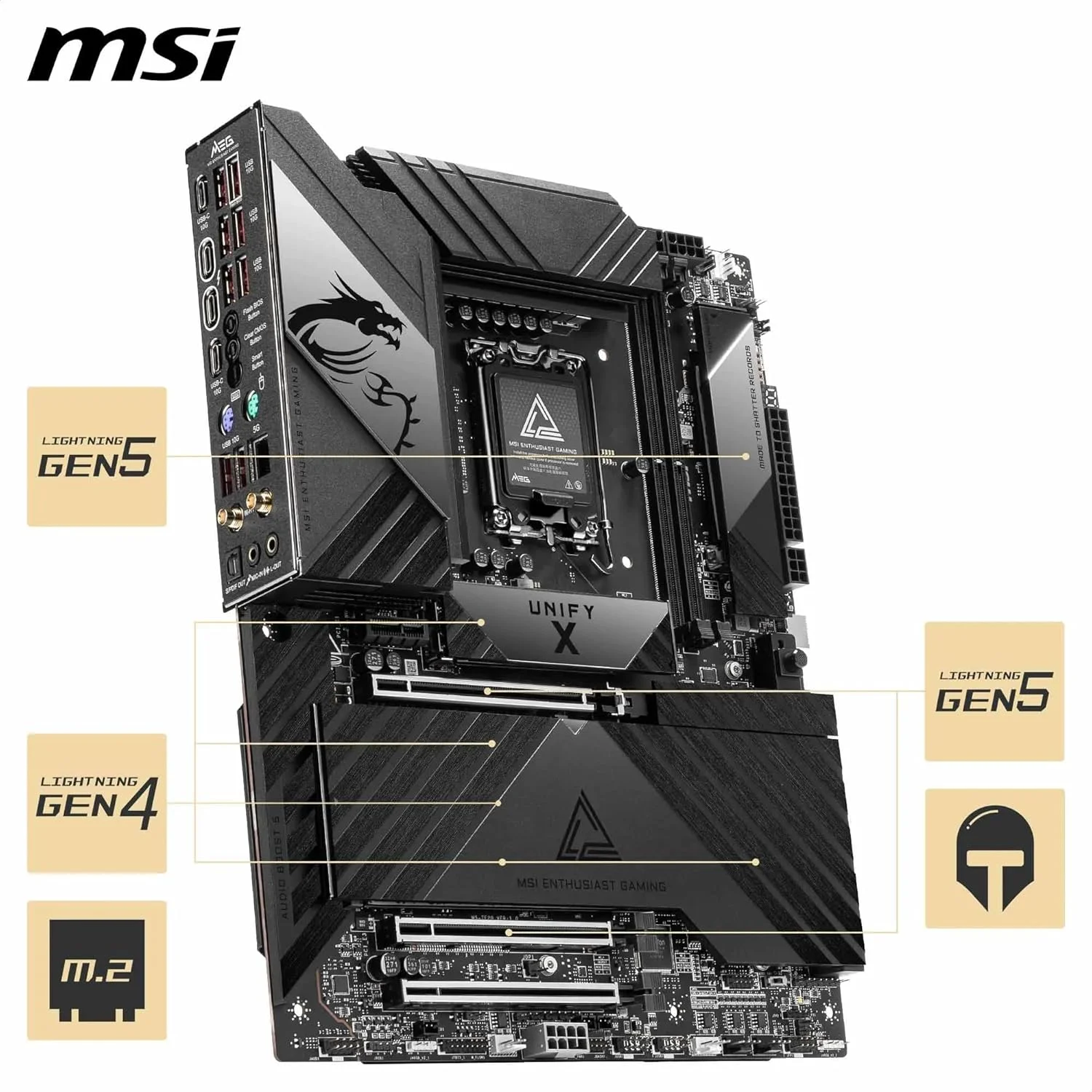 مادربرد MSI MEG Z890 Unify-X، ATX - پشتیبانی از پردازندههای Intel Core Ultra (سری 2)، LGA 1851-110A SPS، حافظه DDR5 (9600+ MT/s OC)، PCIe 5.0 & 4.0 x16، M.2 Gen5، Thunderbolt 4، Wi-Fi 7، 5G LAN مادربرد MSI MEG Z890 Unify-X، ATX - پشتیبانی از پردازندههای Intel Core Ultra (سری 2)، LGA 1851-110A SPS، حافظه DDR5 (9600+ MT/s OC)، PCIe 5.0 & 4.0 x16، M.2 Gen5، Thunderbolt 4، Wi-Fi 7، 5G LAN