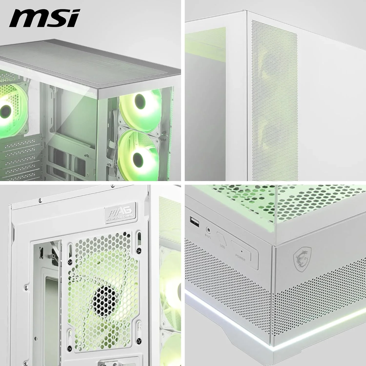 کیس کامپیوتر گیمینگ میدتاور MSI MAG PANO 110R PZ، پشتیبانی از کارت گرافیک تا طول 400 میلیمتر، فیلترهای گرد و غبار قابل جابجایی، USB 20Gbps (Type-C)، پشتیبانی از مادربرد ATX و Micro-ATX با اتصال پشتی - سفید کیس کامپیوتر گیمینگ میدتاور MSI MAG PANO 110R PZ، پشتیبانی از کارت گرافیک تا طول 400 میلیمتر، فیلترهای گرد و غبار قابل جابجایی، USB 20Gbps (Type-C)، پشتیبانی از مادربرد ATX و Micro-ATX با اتصال پشتی - سفید