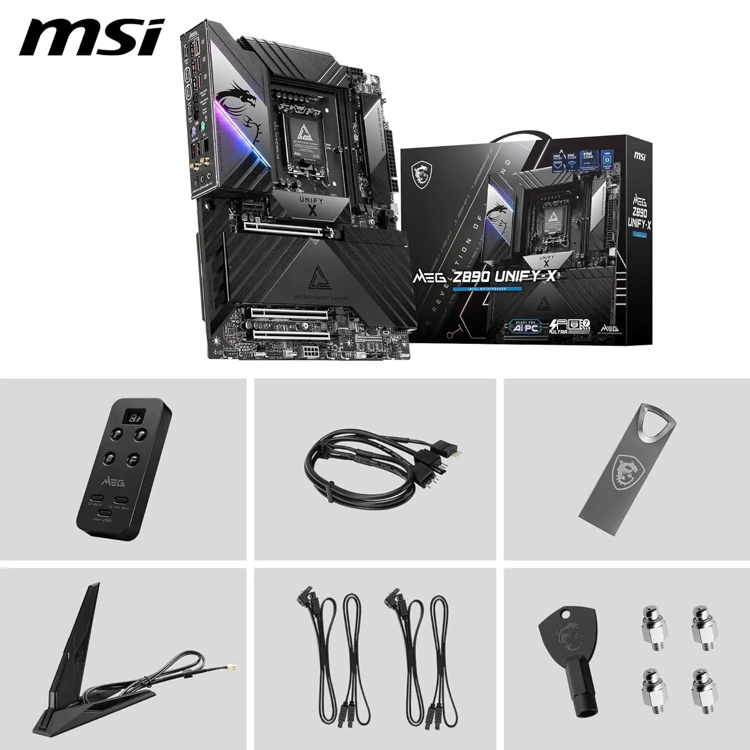 مادربرد MSI MEG Z890 Unify-X، ATX - پشتیبانی از پردازندههای Intel Core Ultra (سری 2)، LGA 1851-110A SPS، حافظه DDR5 (9600+ MT/s OC)، PCIe 5.0 & 4.0 x16، M.2 Gen5، Thunderbolt 4، Wi-Fi 7، 5G LAN مادربرد MSI MEG Z890 Unify-X، ATX - پشتیبانی از پردازندههای Intel Core Ultra (سری 2)، LGA 1851-110A SPS، حافظه DDR5 (9600+ MT/s OC)، PCIe 5.0 & 4.0 x16، M.2 Gen5، Thunderbolt 4، Wi-Fi 7، 5G LAN