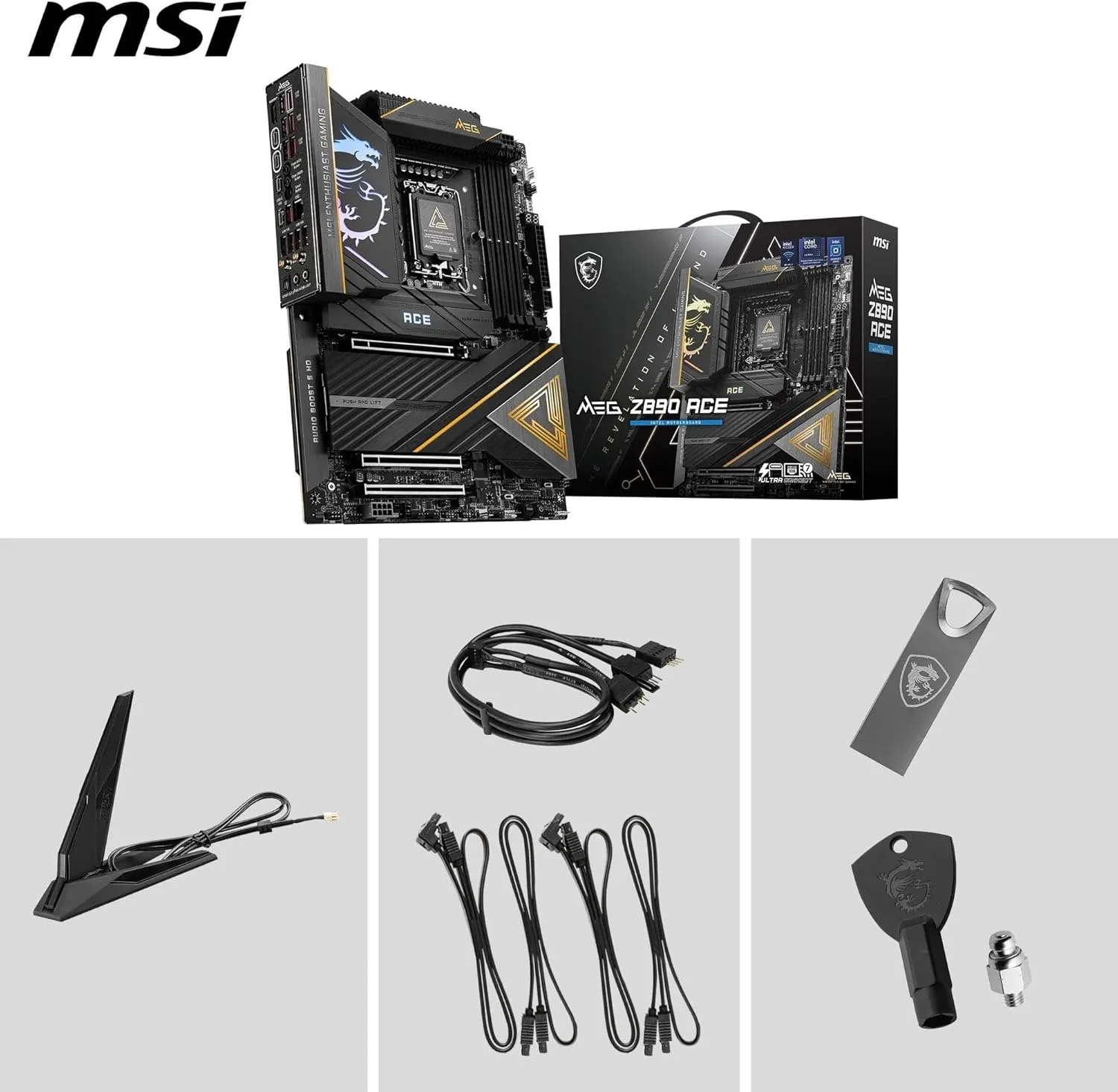 مادربرد MSI MEG Z890 ACE ATX: سوکت پردازنده LGA 1851، تاندربولت 4، 4x DDR5 UDIMM، 3x اسلات PCI-E x16، 5x M.2، 1x Marvell AQC113CS 10Gbps LAN، پشتیبانی از بلوتوث 5.4 - مشکی مادربرد MSI MEG Z890 ACE ATX: سوکت پردازنده LGA 1851، تاندربولت 4، 4x DDR5 UDIMM، 3x اسلات PCI-E x16، 5x M.2، 1x Marvell AQC113CS 10Gbps LAN، پشتیبانی از بلوتوث 5.4 - مشکی