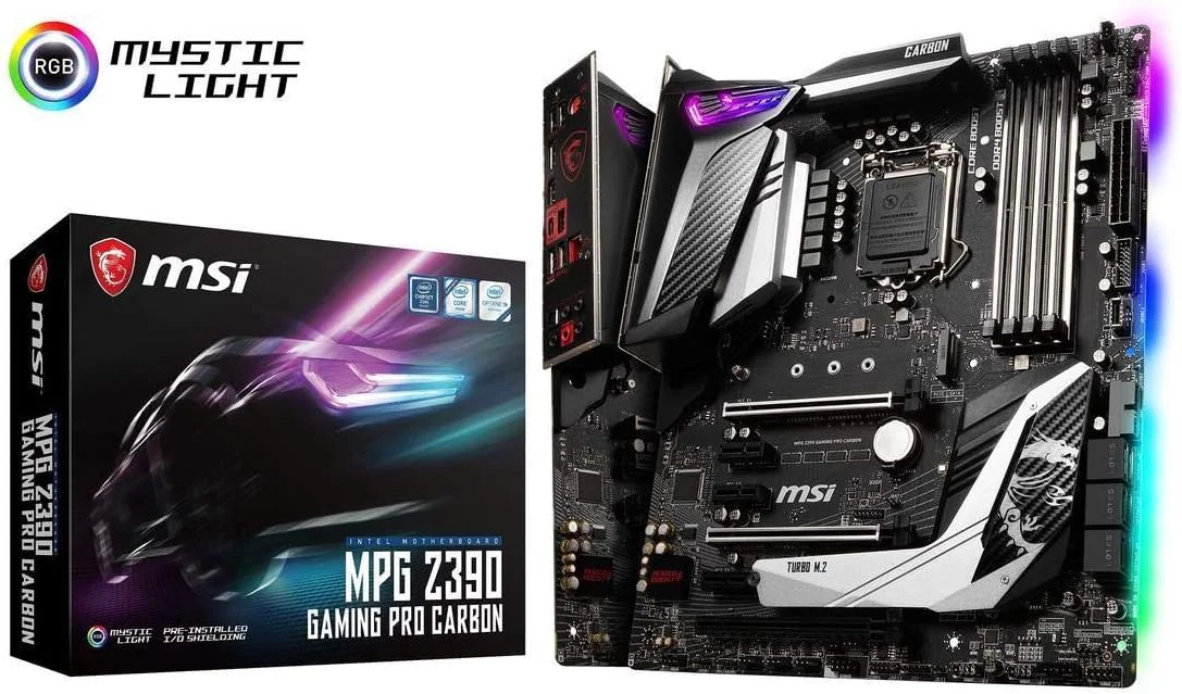 مادربرد گیمینگ MSI MPG Z390 Gaming PRO Carbon LGA1151 (پشتیبانی از نسل 8 و 9 اینتل)، M.2 USB 3.1 Gen 2 DDR4 HDMI DP SLI CFX ATX Z390 مادربرد گیمینگ MSI MPG Z390 Gaming PRO Carbon LGA1151 (پشتیبانی از نسل 8 و 9 اینتل)، M.2 USB 3.1 Gen 2 DDR4 HDMI DP SLI CFX ATX Z390
