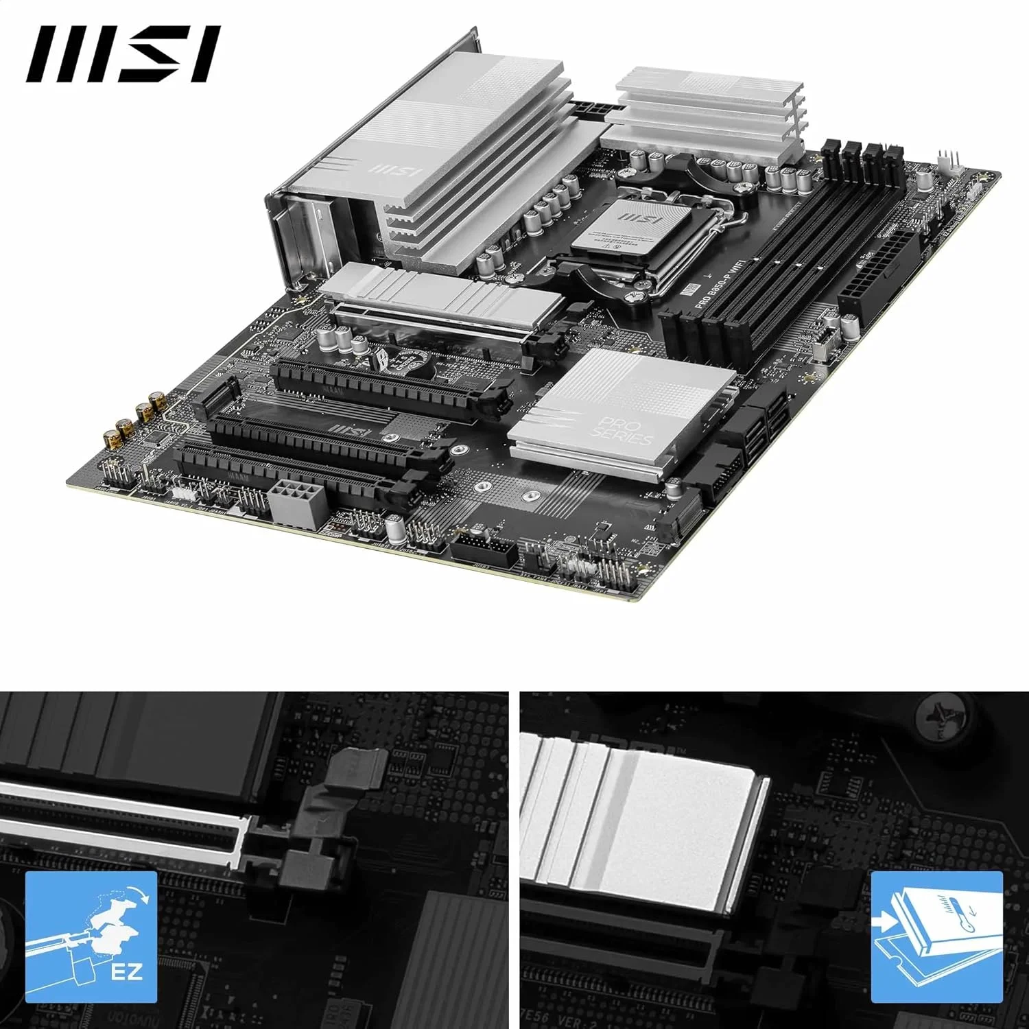 مادربرد MSI Pro B850-P WiFi، ATX - پشتیبانی از پردازندههای AMD Ryzen 9000/8000/7000، سوکت AM5 - تقویت حافظه DDR5 (بیش از 8200 MT/s OC)، PCIe 5.0 x16 و 4.0 x16، M.2 Gen5، Wi-Fi 7، LAN 5G مادربرد MSI Pro B850-P WiFi، ATX - پشتیبانی از پردازندههای AMD Ryzen 9000/8000/7000، سوکت AM5 - تقویت حافظه DDR5 (بیش از 8200 MT/s OC)، PCIe 5.0 x16 و 4.0 x16، M.2 Gen5، Wi-Fi 7، LAN 5G