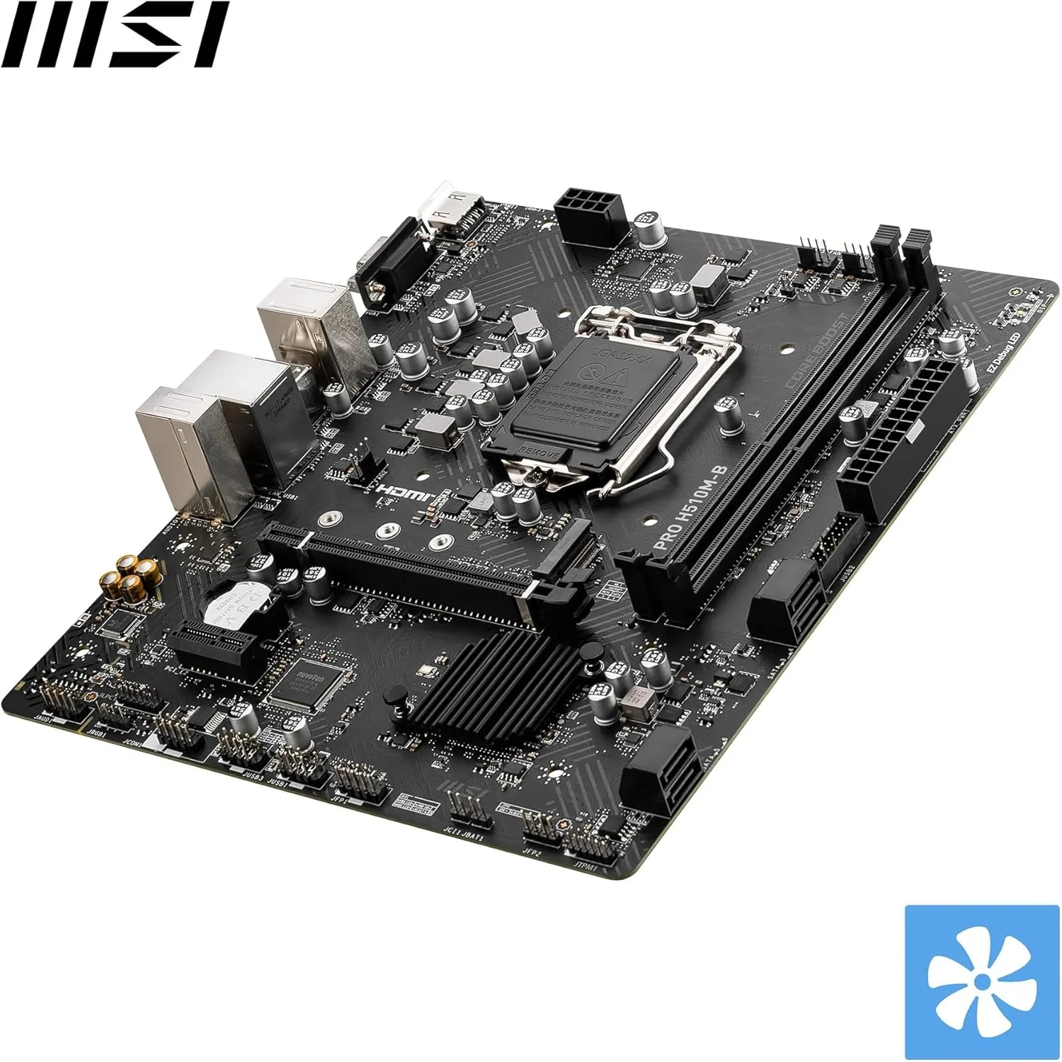 مادربرد MSI PRO H510M-B، M-ATX - پشتیبانی از پردازنده های نسل دهم اینتل، LGA 1200 - 2 x DIMM، 1 x PCIe 3.0 x16، USB 3.2 Gen1، 1G LAN، HDMI 1.4 مادربرد MSI PRO H510M-B، M-ATX - پشتیبانی از پردازنده های نسل دهم اینتل، LGA 1200 - 2 x DIMM، 1 x PCIe 3.0 x16، USB 3.2 Gen1، 1G LAN، HDMI 1.4