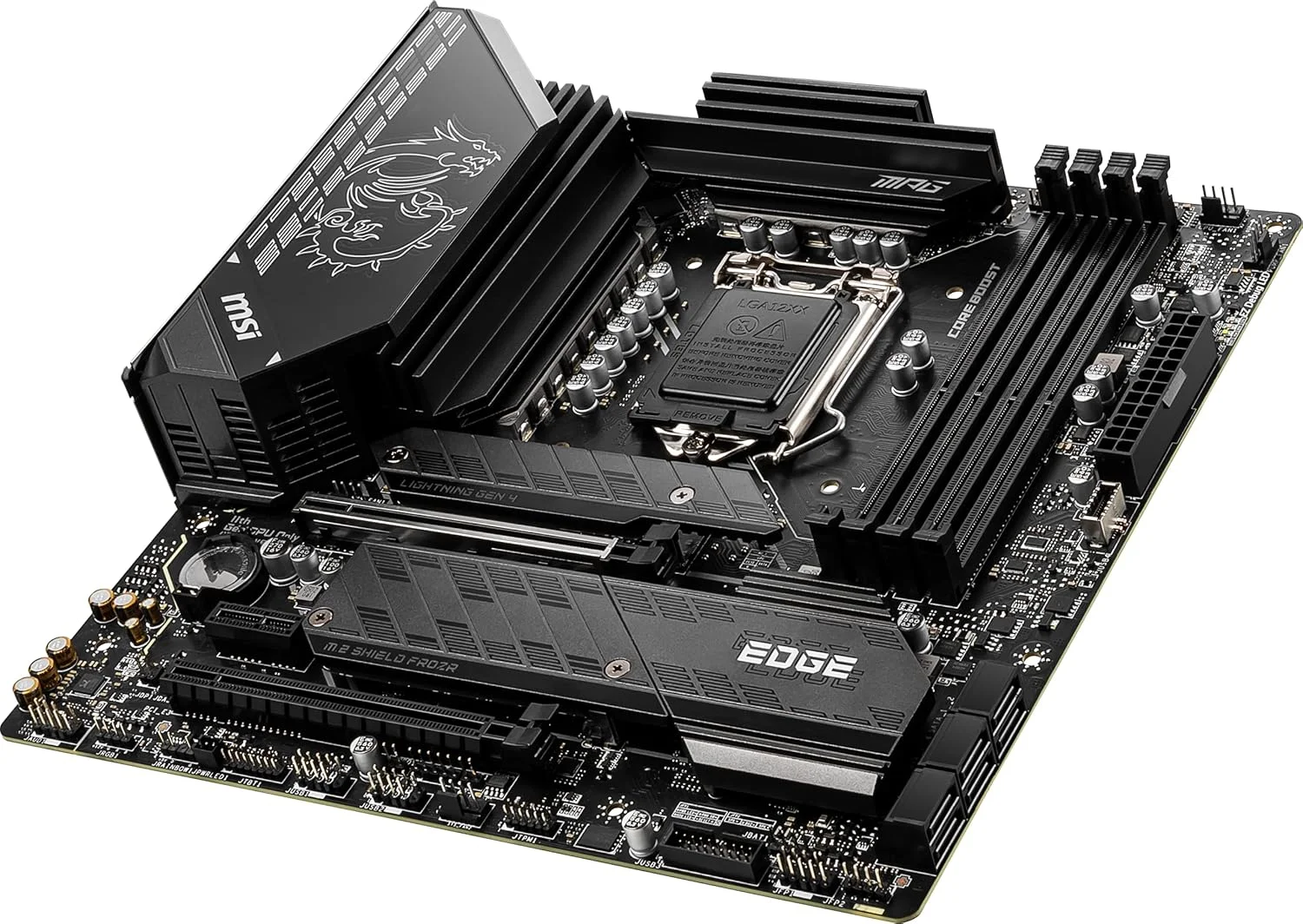 مادربرد گیمینگ MSI MPG Z590M Gaming Edge WiFi (Micro-ATX، نسل 11/10 پردازنده Intel Core، سوکت LGA 1200، DDR4، PCIe 4، CFX، Dual M.2، USB 3.2 Gen 2، Wi-Fi 6E، DP/HDMI، Mystic Light RGB) مادربرد گیمینگ MSI MPG Z590M Gaming Edge WiFi (Micro-ATX، نسل 11/10 پردازنده Intel Core، سوکت LGA 1200، DDR4، PCIe 4، CFX، Dual M.2، USB 3.2 Gen 2، Wi-Fi 6E، DP/HDMI، Mystic Light RGB)