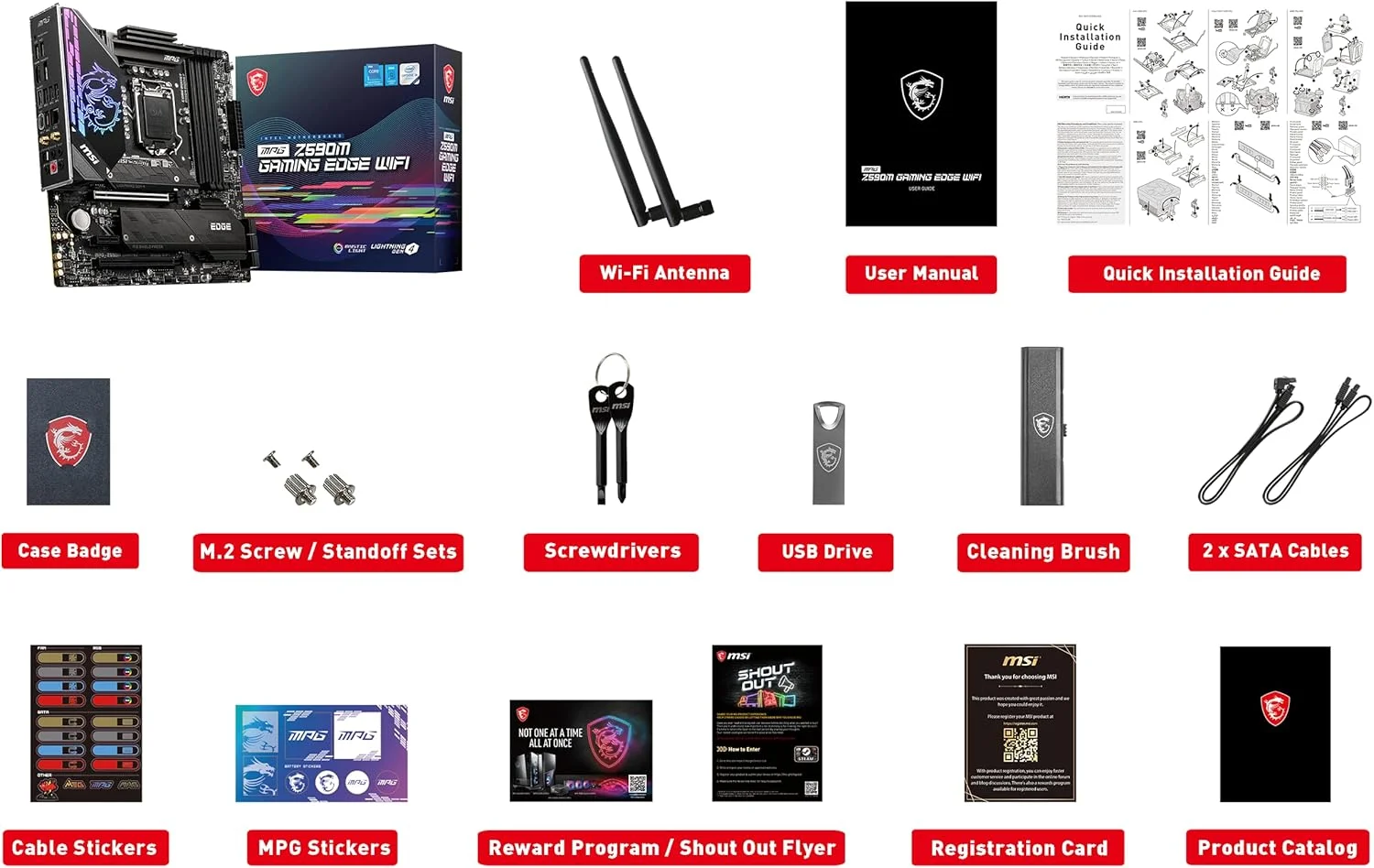مادربرد گیمینگ MSI MPG Z590M Gaming Edge WiFi (Micro-ATX، نسل 11/10 پردازنده Intel Core، سوکت LGA 1200، DDR4، PCIe 4، CFX، Dual M.2، USB 3.2 Gen 2، Wi-Fi 6E، DP/HDMI، Mystic Light RGB) مادربرد گیمینگ MSI MPG Z590M Gaming Edge WiFi (Micro-ATX، نسل 11/10 پردازنده Intel Core، سوکت LGA 1200، DDR4، PCIe 4، CFX، Dual M.2، USB 3.2 Gen 2، Wi-Fi 6E، DP/HDMI، Mystic Light RGB)