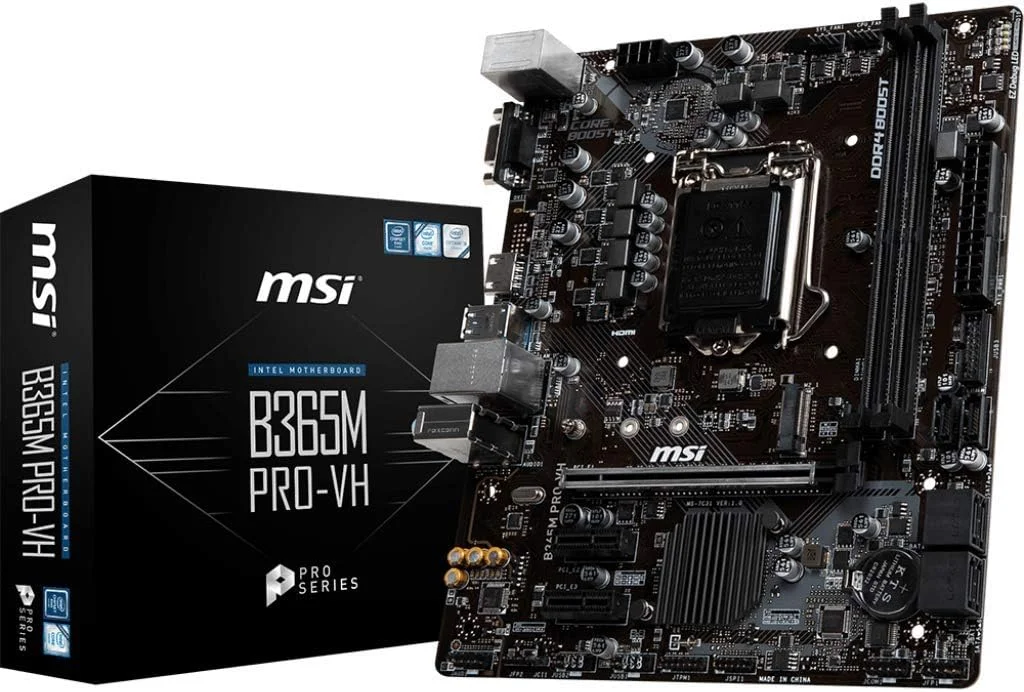 مادربرد MSI ProSeries Intel B365 LGA 1151 با پشتیبانی از پردازنده‌های نسل نهم/هشتم اینتل، گیگابیت LAN، DDR4، USB/VGA/HDMI Micro ATX (B365M PRO-VH) (B365MPROVH)