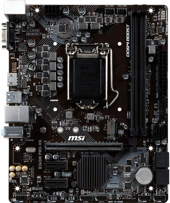 مادربرد MSI ProSeries Intel B365 LGA 1151 با پشتیبانی از پردازندههای نسل نهم/هشتم اینتل، گیگابیت LAN، DDR4، USB/VGA/HDMI Micro ATX (B365M PRO-VH) (B365MPROVH) مادربرد MSI ProSeries Intel B365 LGA 1151 با پشتیبانی از پردازندههای نسل نهم/هشتم اینتل، گیگابیت LAN، DDR4، USB/VGA/HDMI Micro ATX (B365M PRO-VH) (B365MPROVH)
