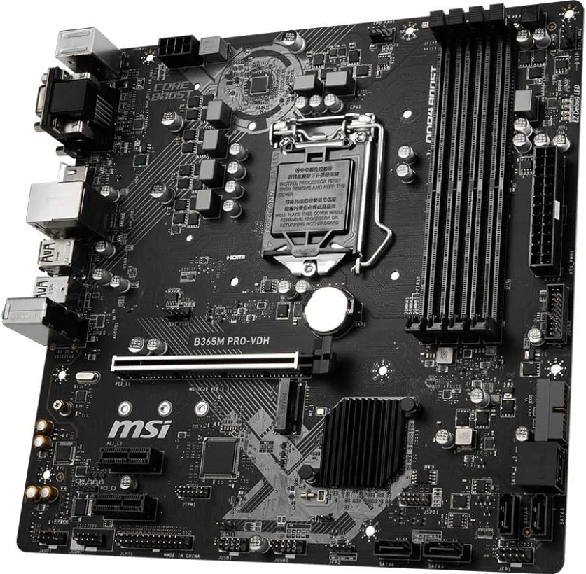 مادربرد MSI ProSeries Intel B365 LGA 1151 با پشتیبانی از پردازندههای نسل نهم/هشتم اینتل، گیگابیت LAN، DDR4، USB/DVI-D/VGA/HDMI Micro ATX (B365M PRO-VDH) مادربرد MSI ProSeries Intel B365 LGA 1151 با پشتیبانی از پردازندههای نسل نهم/هشتم اینتل، گیگابیت LAN، DDR4، USB/DVI-D/VGA/HDMI Micro ATX (B365M PRO-VDH)