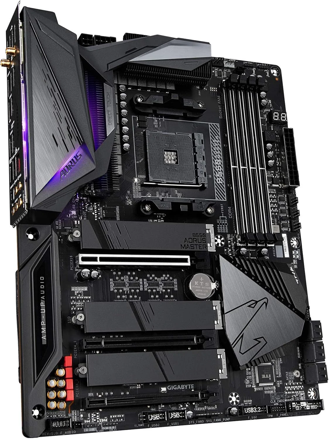مادربرد گیمینگ GIGABYTE B550 AORUS Master (AM4 AMD/B550/ATX/Triple M.2/SATA 6Gb/s/USB 3.2 Gen 2/WIFI 6/Realtek ALC1220-Vb/هیت سینک Fins-Array/RGB Fusion 2.0/DDR4) مادربرد گیمینگ GIGABYTE B550 AORUS Master (AM4 AMD/B550/ATX/Triple M.2/SATA 6Gb/s/USB 3.2 Gen 2/WIFI 6/Realtek ALC1220-Vb/هیت سینک Fins-Array/RGB Fusion 2.0/DDR4)