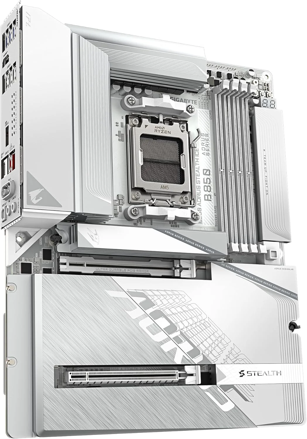 مادربرد گیگابایت B850 AORUS STEALTH ICE - پردازنده های سری AMD Ryzen 9000، VRM دیجیتال 14+2+2 فاز، تا 8200 مگاهرتز DDR5 (OC)، 2xPCIe 5.0 + 2xPCIe 4.0 M.2، WIFI 7، LAN 5 گیگابیتی، USB 3.2 Gen 2 مادربرد گیگابایت B850 AORUS STEALTH ICE - پردازنده های سری AMD Ryzen 9000، VRM دیجیتال 14+2+2 فاز، تا 8200 مگاهرتز DDR5 (OC)، 2xPCIe 5.0 + 2xPCIe 4.0 M.2، WIFI 7، LAN 5 گیگابیتی، USB 3.2 Gen 2