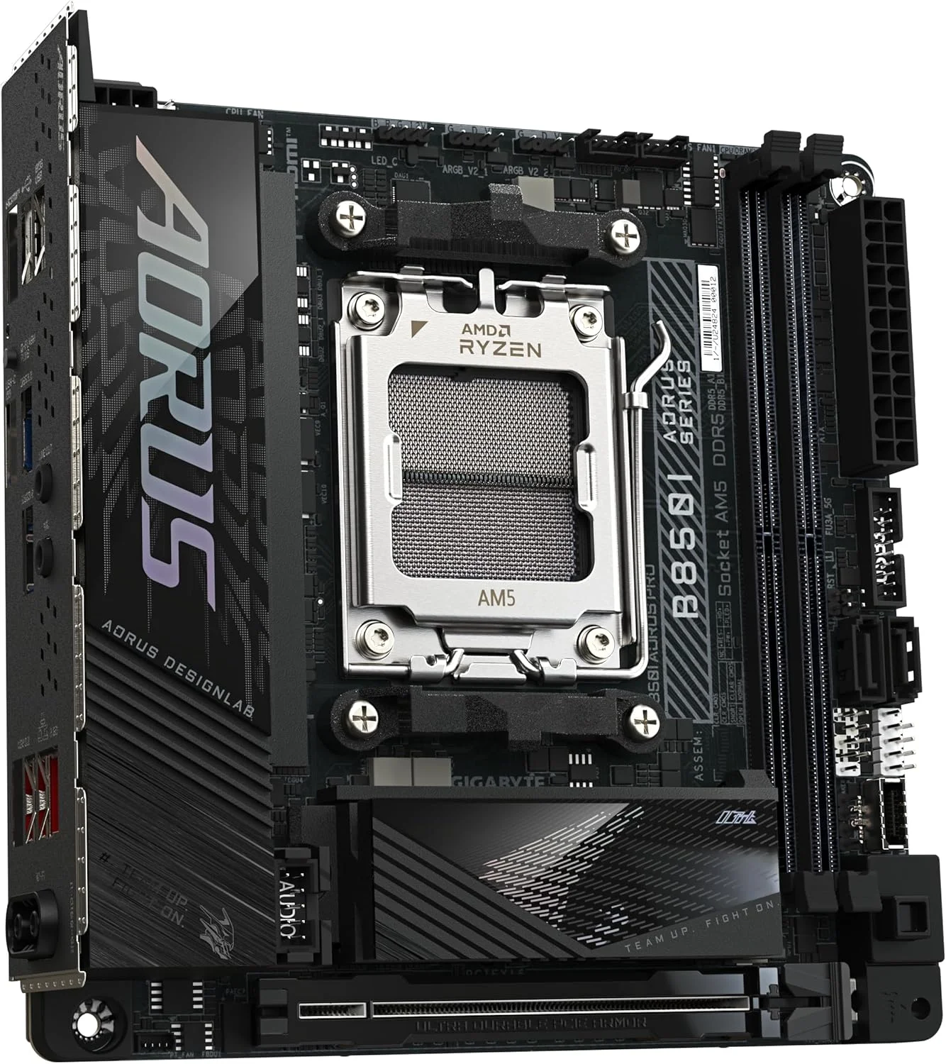 مادربرد GIGABYTE B850I AORUS PRO - پشتیبانی از پردازندههای AMD Ryzen سری 9000، VRM دیجیتال 8+2+1 فاز، تا 8400 مگاهرتز DDR5 (OC)، 1xPCIe 5.0 + 1xPCIe 4.0 M.2، 2.5LAN، WiFi 7، USB 3.2 Gen 2 مادربرد GIGABYTE B850I AORUS PRO - پشتیبانی از پردازندههای AMD Ryzen سری 9000، VRM دیجیتال 8+2+1 فاز، تا 8400 مگاهرتز DDR5 (OC)، 1xPCIe 5.0 + 1xPCIe 4.0 M.2، 2.5LAN، WiFi 7، USB 3.2 Gen 2