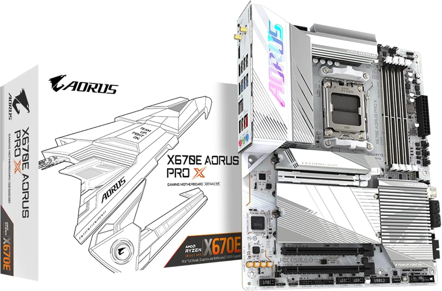 مادربرد GIGABYTE X670E AORUS PRO X (AM5/ LGA 1718/ AMD/ X670E/ EATX/ 5 سال گارانتی/ DDR5/ Quad M.2/ PCIe 5.0/ USB 3.2 Gen2X2 Type-C/WiFi 7/ Intel 2.5GbE LAN/Q-Flash Plus/EZ-Latch Plus)