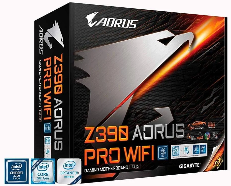 مادربرد گیمینگ GIGABYTE Z390 AORUS PRO Wi-Fi (Intel LGA1151/Z390/ATX/2xM.2 Thermal Guard/Onboard AC Wi-Fi/RGB Fusion) مادربرد گیمینگ GIGABYTE Z390 AORUS PRO Wi-Fi (Intel LGA1151/Z390/ATX/2xM.2 Thermal Guard/Onboard AC Wi-Fi/RGB Fusion)