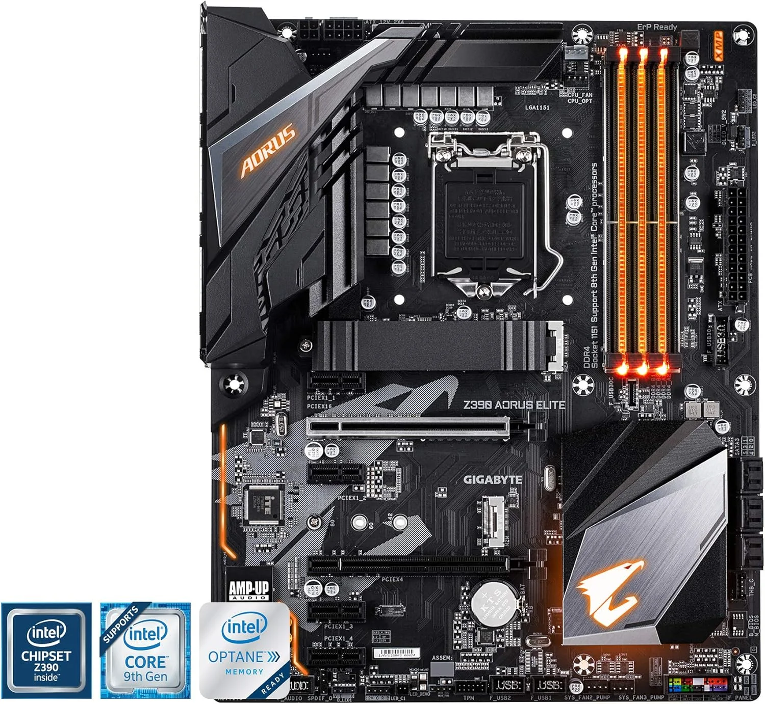 مادربرد گیگابایت Z390 AORUS ELITE (Intel LGA1151/Z390/ATX/2xM.2/Realtek ALC1220/RGB Fusion/Gaming Motherboard) مادربرد گیگابایت Z390 AORUS ELITE (Intel LGA1151/Z390/ATX/2xM.2/Realtek ALC1220/RGB Fusion/Gaming Motherboard)