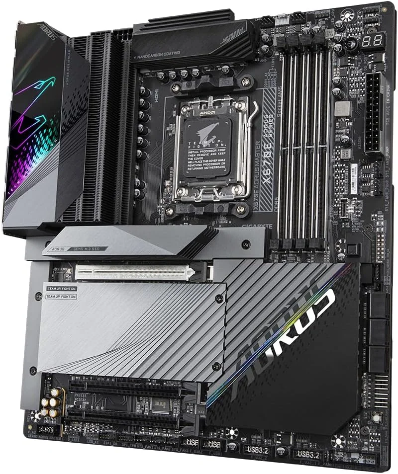 مادربرد گیگابایت X670E AORUS MASTER ATX - پشتیبانی از پردازنده های AMD Ryzen سری 7000، مشکی مادربرد گیگابایت X670E AORUS MASTER ATX - پشتیبانی از پردازنده های AMD Ryzen سری 7000، مشکی