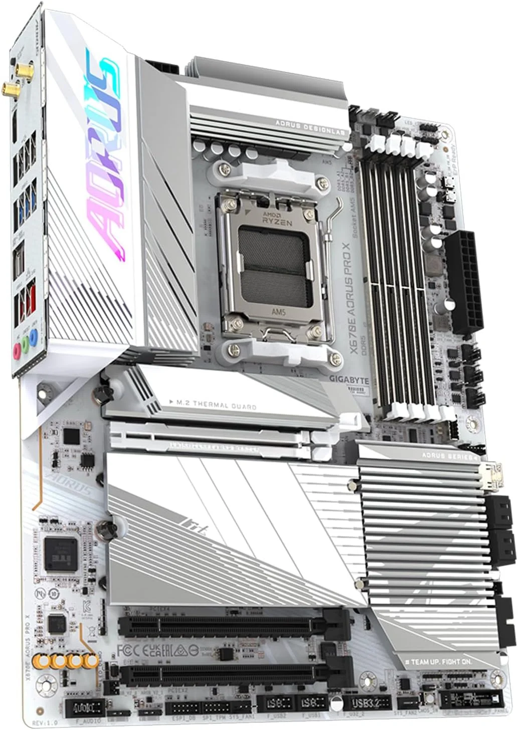 مادربرد GIGABYTE X670E AORUS PRO X (AM5/ LGA 1718/ AMD/ X670E/ EATX/ 5 سال گارانتی/ DDR5/ Quad M.2/ PCIe 5.0/ USB 3.2 Gen2X2 Type-C/WiFi 7/ Intel 2.5GbE LAN/Q-Flash Plus/EZ-Latch Plus)