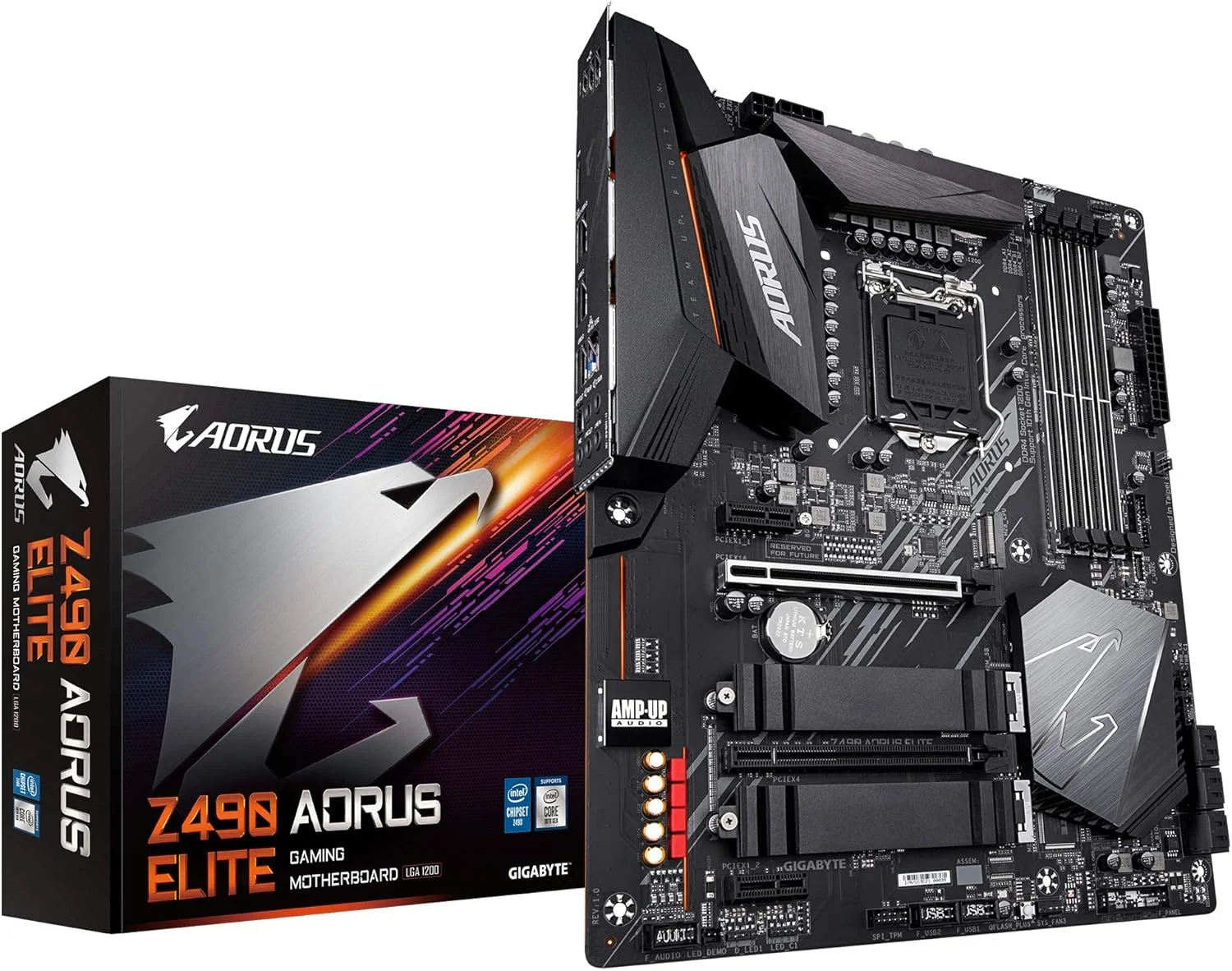 مادربرد گیمینگ GIGABYTE Z490 AORUS Elite (Intel LGA1200/Z490/ATX/2xM.2/Realtek ALC1200/SATA 6Gb/s/USB 3.2 Gen 2/2.5 GbE LAN/RGB Fusion)