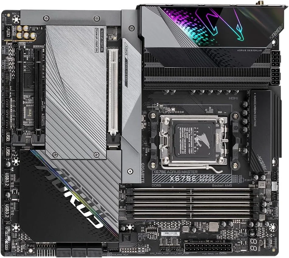 مادربرد گیگابایت X670E AORUS MASTER ATX - پشتیبانی از پردازنده های AMD Ryzen سری 7000، مشکی مادربرد گیگابایت X670E AORUS MASTER ATX - پشتیبانی از پردازنده های AMD Ryzen سری 7000، مشکی