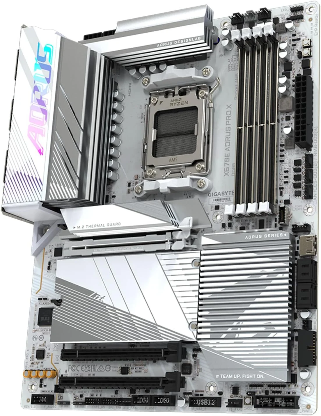 مادربرد GIGABYTE X670E AORUS PRO X (AM5/ LGA 1718/ AMD/ X670E/ EATX/ 5 سال گارانتی/ DDR5/ Quad M.2/ PCIe 5.0/ USB 3.2 Gen2X2 Type-C/WiFi 7/ Intel 2.5GbE LAN/Q-Flash Plus/EZ-Latch Plus)