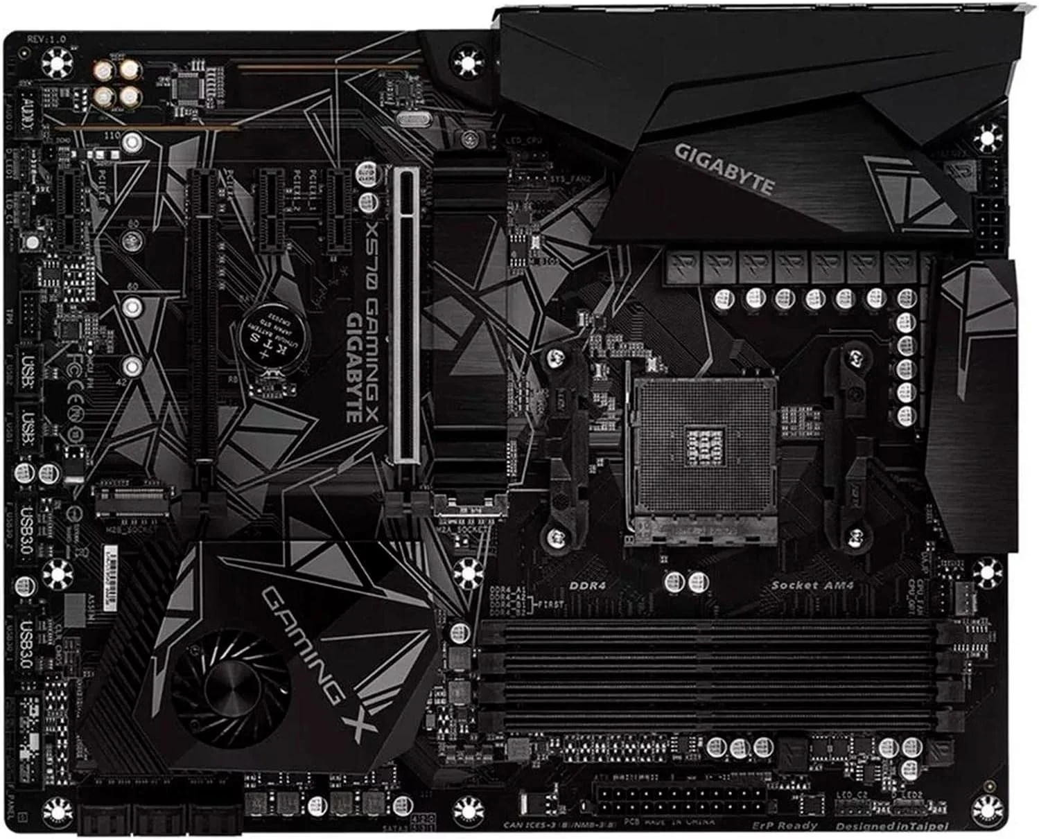 مادربرد گیمینگ گیگابایت X570 Gaming X (AMD Ryzen 3000/X570/ATX/PCIe4.0/DDR4/USB3.1/Realtek ALC887/HDMI 2.0B/RGB Fusion 2.0/Realtek GbE 8118 LAN)