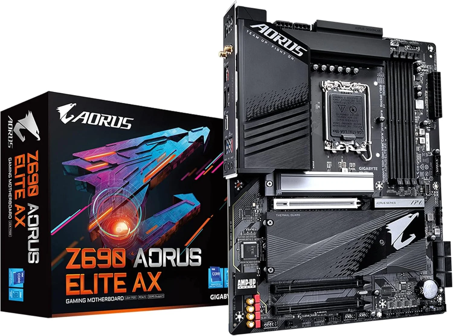 مادربرد گیمینگ GIGABYTE Z690 AORUS Elite AX (LGA 1700/ Intel Z690/ ATX/ DDR5/ Quad M.2/ PCIe 5.0/ USB 3.2 Gen2X2 Type-C/WiFi 6/2.5GbE LAN)