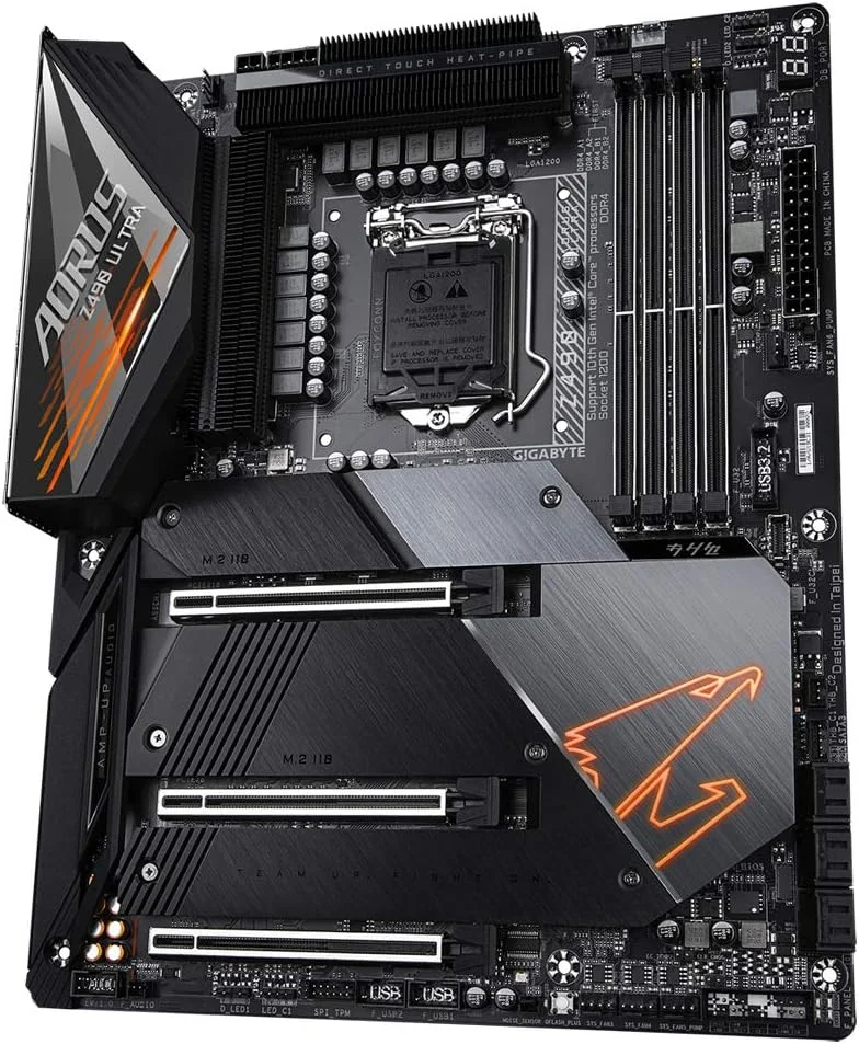 مادربرد گیگابایت Z490 AORUS Ultra Intel LGA 1200 ATX (طراحی VRM دیجیتال 12+1 فاز مستقیم، WiFi 6 802.11ax، LAN 2.5 GbE، RGB Fusion 2.0، USB 3.2 Gen 2، USB Type-C)