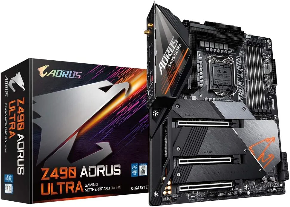 مادربرد گیگابایت Z490 AORUS Ultra Intel LGA 1200 ATX (طراحی VRM دیجیتال 12+1 فاز مستقیم، WiFi 6 802.11ax، LAN 2.5 GbE، RGB Fusion 2.0، USB 3.2 Gen 2، USB Type-C)