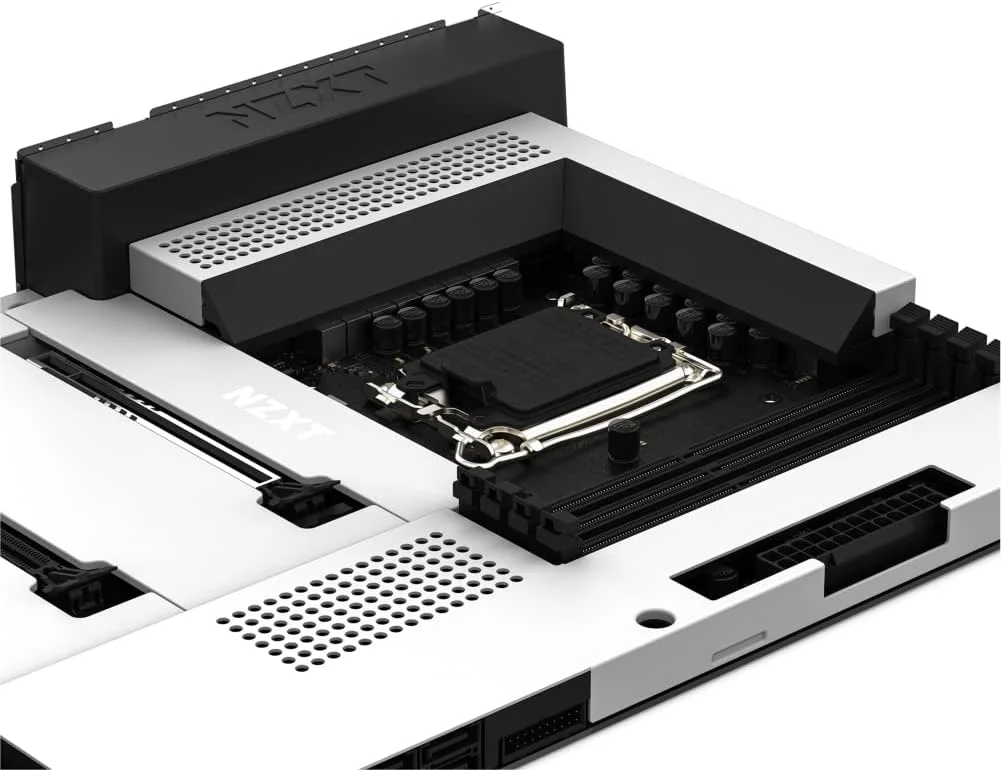 مادربرد NZXT N7 Z790 - N7-Z79XT-W1 - چیپست Intel Z790 (پشتیبانی از پردازنده های نسل 12 و 13) - مادربرد گیمینگ ATX - محافظ I/O یکپارچه - اتصال WiFi 6E - بلوتوث - سفید