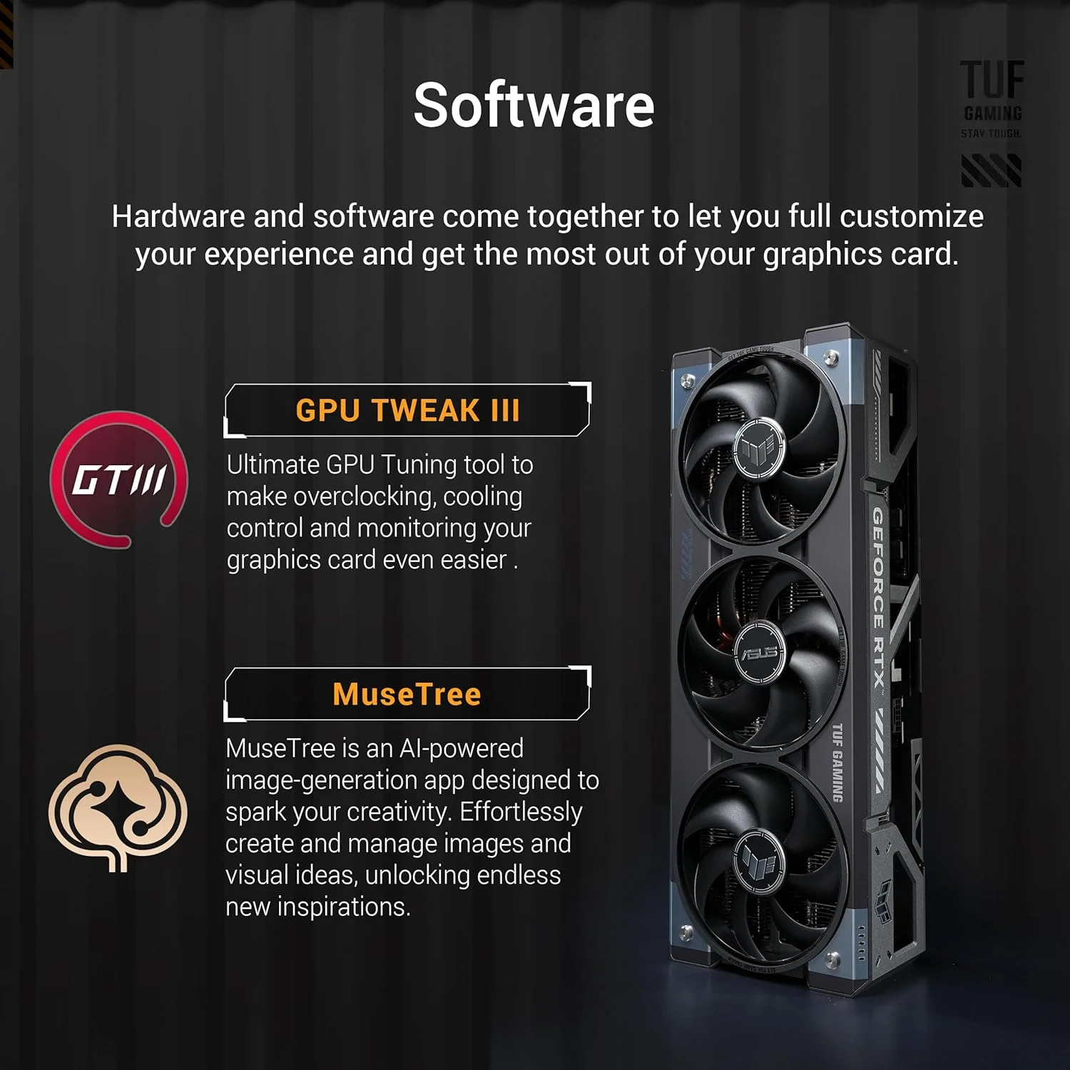 کارت گرافیک گیمینگ ایسوس TUF Gaming GeForce RTX 5090 OC Edition با 32 گیگابایت حافظه GDDR7 (Nvidia GeForce RTX5090، طراحی 3.6 اسلات، PCIe 5.0، 2X HDMI 2.1b، 3X DisplayPort 2.1a، TUF-RTX5090-O32G-GAMING)
