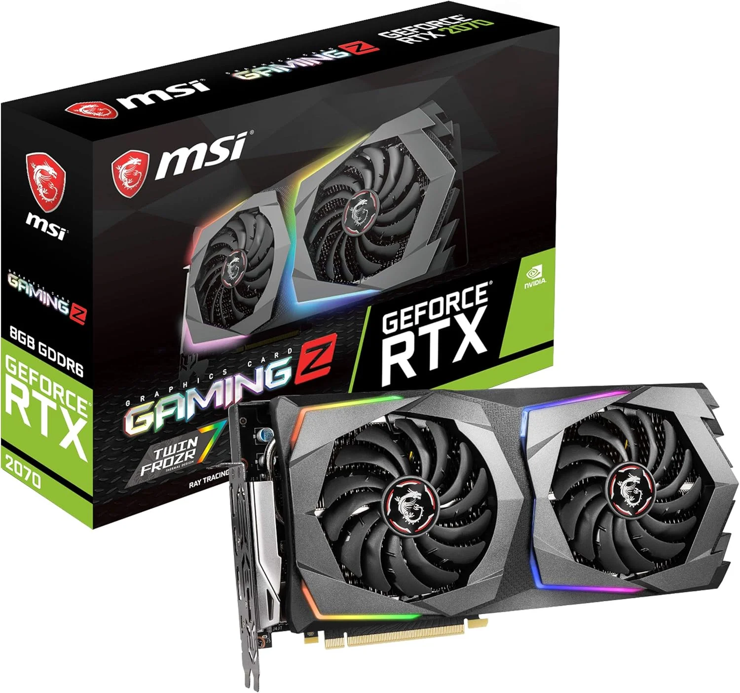 کارت گرافیک MSI GAMING GeForce RTX 2070 8GB GDRR6 256-bit HDMI/DP/USB با قابلیت Ray Tracing و معماری Turing HDCP (RTX 2070 GAMING Z 8G)