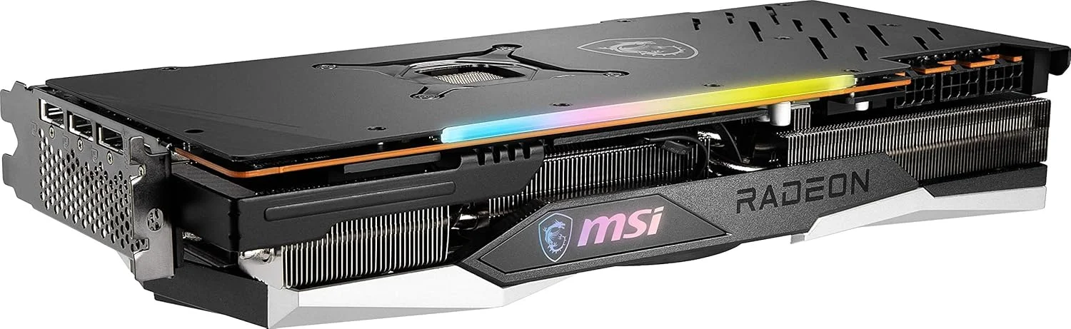 کارت گرافیک MSI Gaming Radeon RX 6900 XT با فرکانس بوست تا 2340 مگاهرتز، 256 بیتی، 16 گیگابایت GDDR6، DP/HDMI، سه فن Torx 4.0، FreeSync، DirectX 12، VR Ready، نورپردازی RGB (مدل RX 6900 XT Gaming X Trio 16G)
