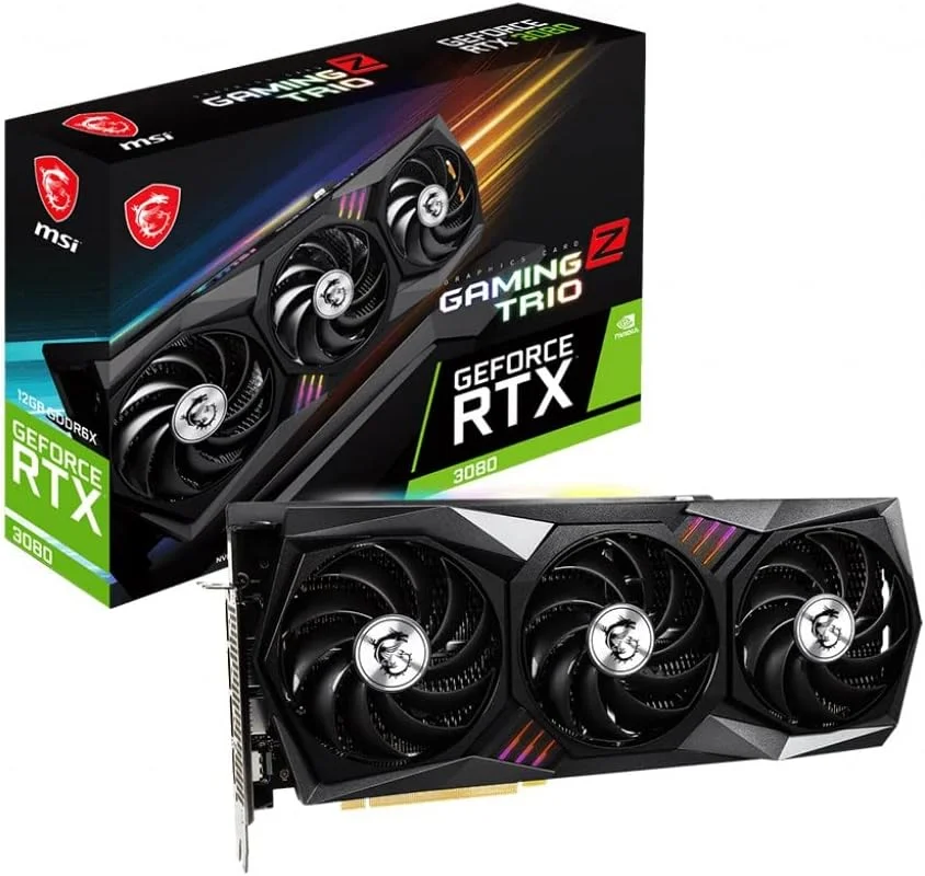 کارت گرافیک MSI Gaming GeForce RTX 3080 LHR 12GB GDRR6X 384-Bit HDMI/DP Nvlink Torx Fan 4 RGB Ampere Architecture OC (RTX 3080 Gaming Z Trio 12G LHR)