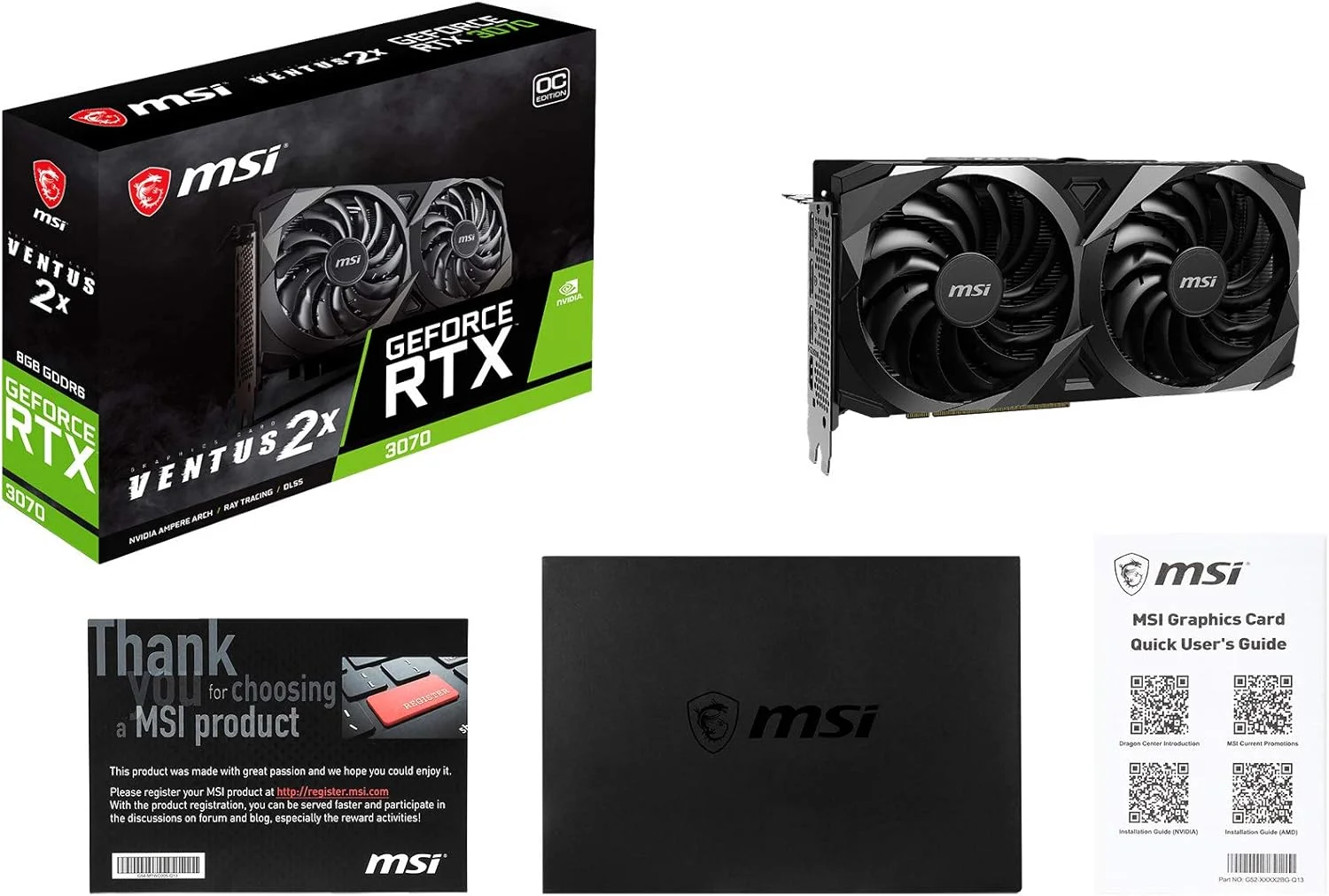 کارت گرافیک MSI Gaming GeForce RTX 3070 8GB GDRR6 256-Bit HDMI/DP TORX Fan 3.0 Ampere Architecture OC (RTX 3070 Ventus 2X OC)، GeForce RTX 3070 VENTUS 2X OC