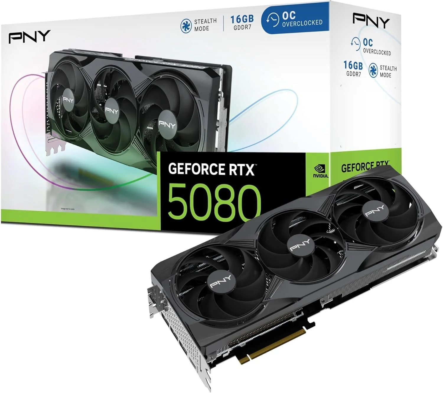 کارت گرافیک PNY GeForce RTX™ 5080 16GB OC با سه فن خنک کننده و DLSS 4