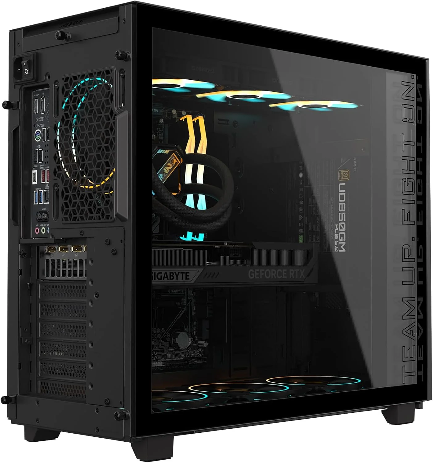 کامپیوتر گیمینگ دسکتاپ GIGABYTE AORUS، AMD Ryzen 7 9700X، GIGABYTE RTX 5070 Ti، 32 گیگابایت DDR5، 2 ترابایت SSD، ویندوز 11، AORUS Prime 5 AP5A7N7T-5000