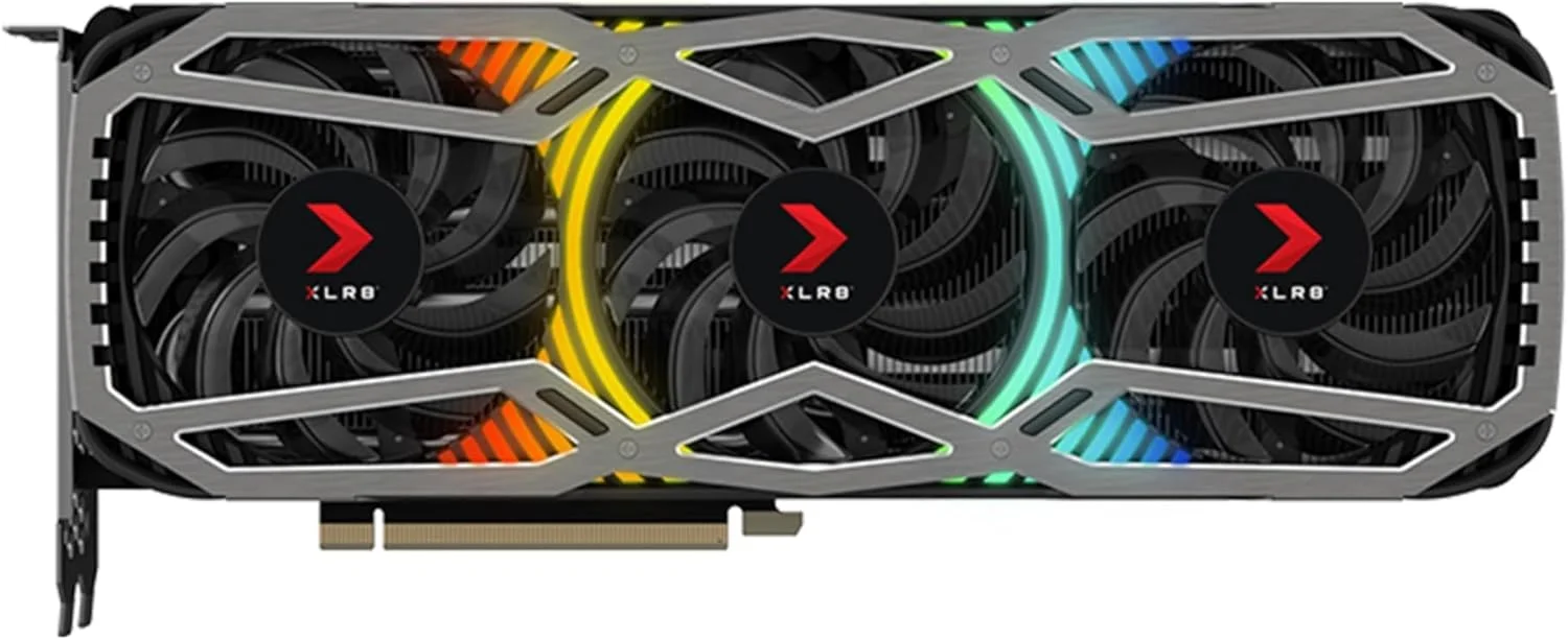 کارت گرافیک Pny سازگار با Geforce RTX 3080 12GB XLr8 Gaming Revel Epic X Rgb Triple Fan Lhr، مشکی